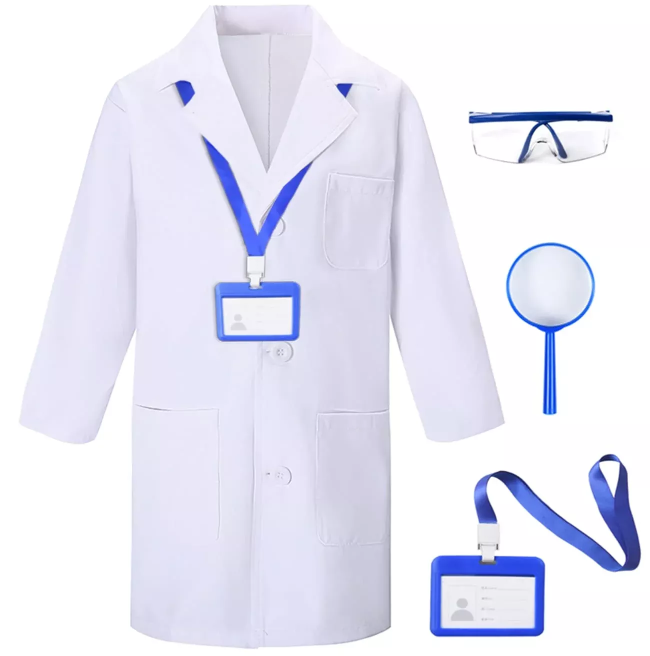 TOGROP Lab Coat Set for Kids, White, 8-9 Years, 4