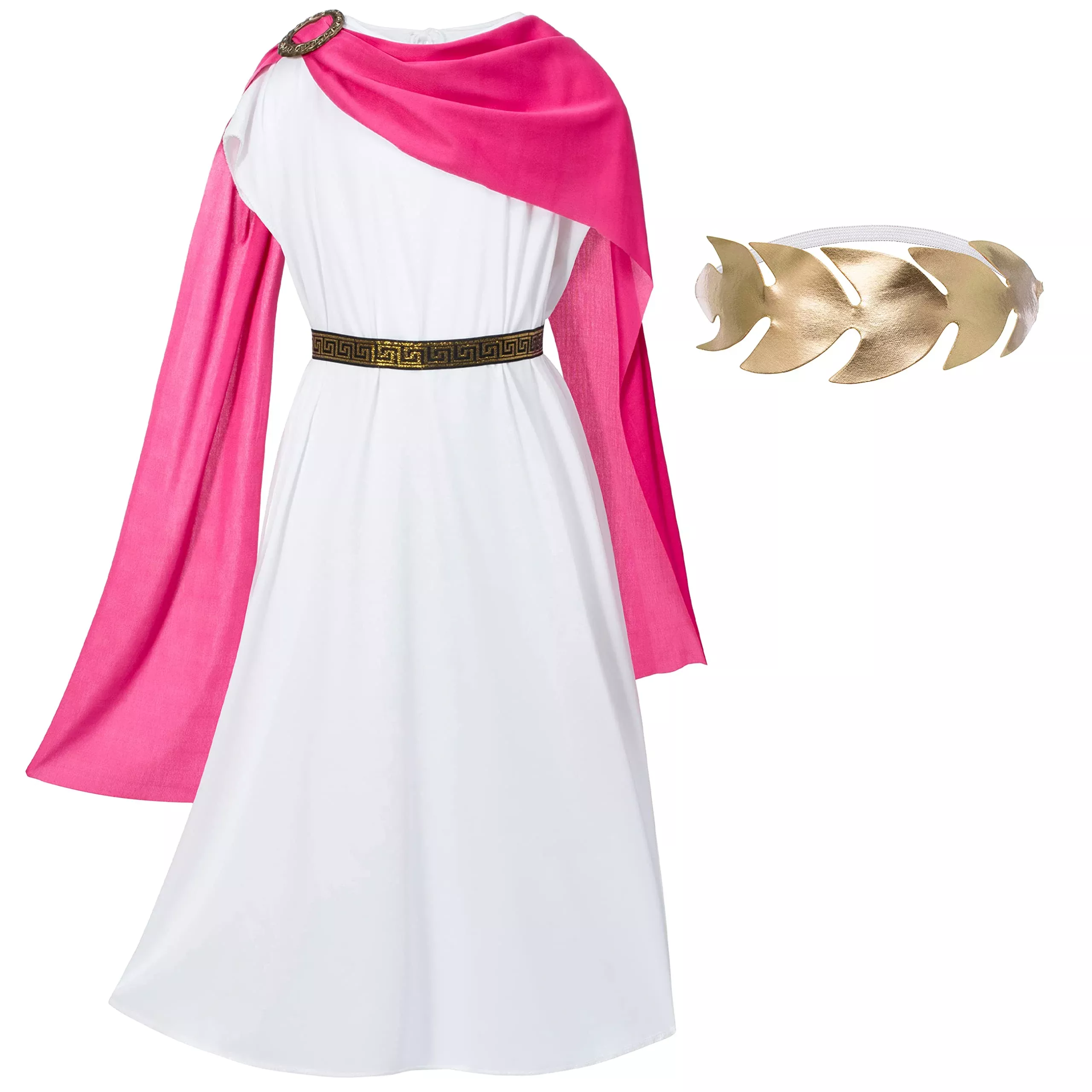 TOGROP Toga Costume for Kids, Pink, Age 8-12, Includes Shaw