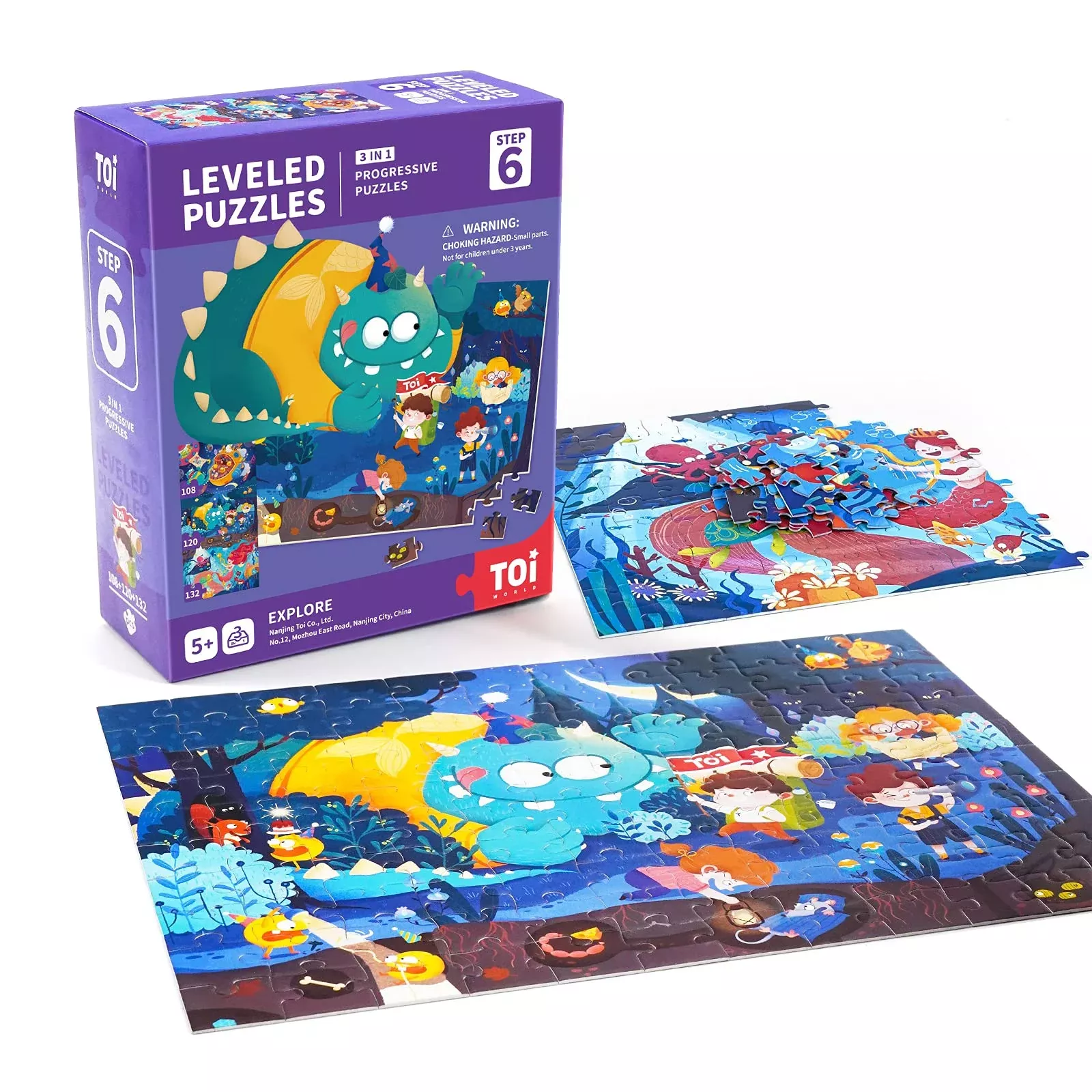 Toi Leveled Puzzles for Kids 2-8, Multi-color, 9