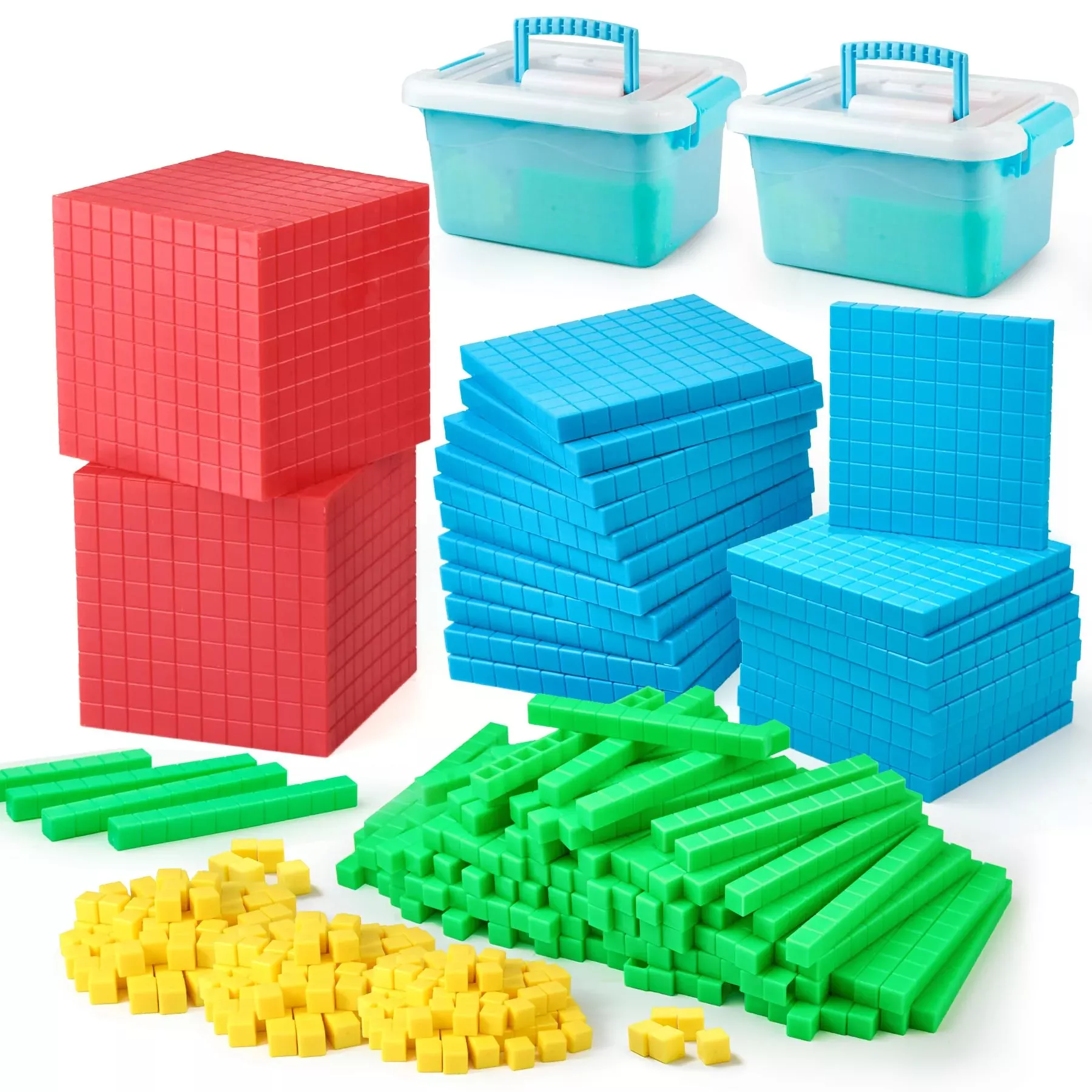 TOMMYHOME Math Cubes for Kids - Base 10 Learning - Multicolored -