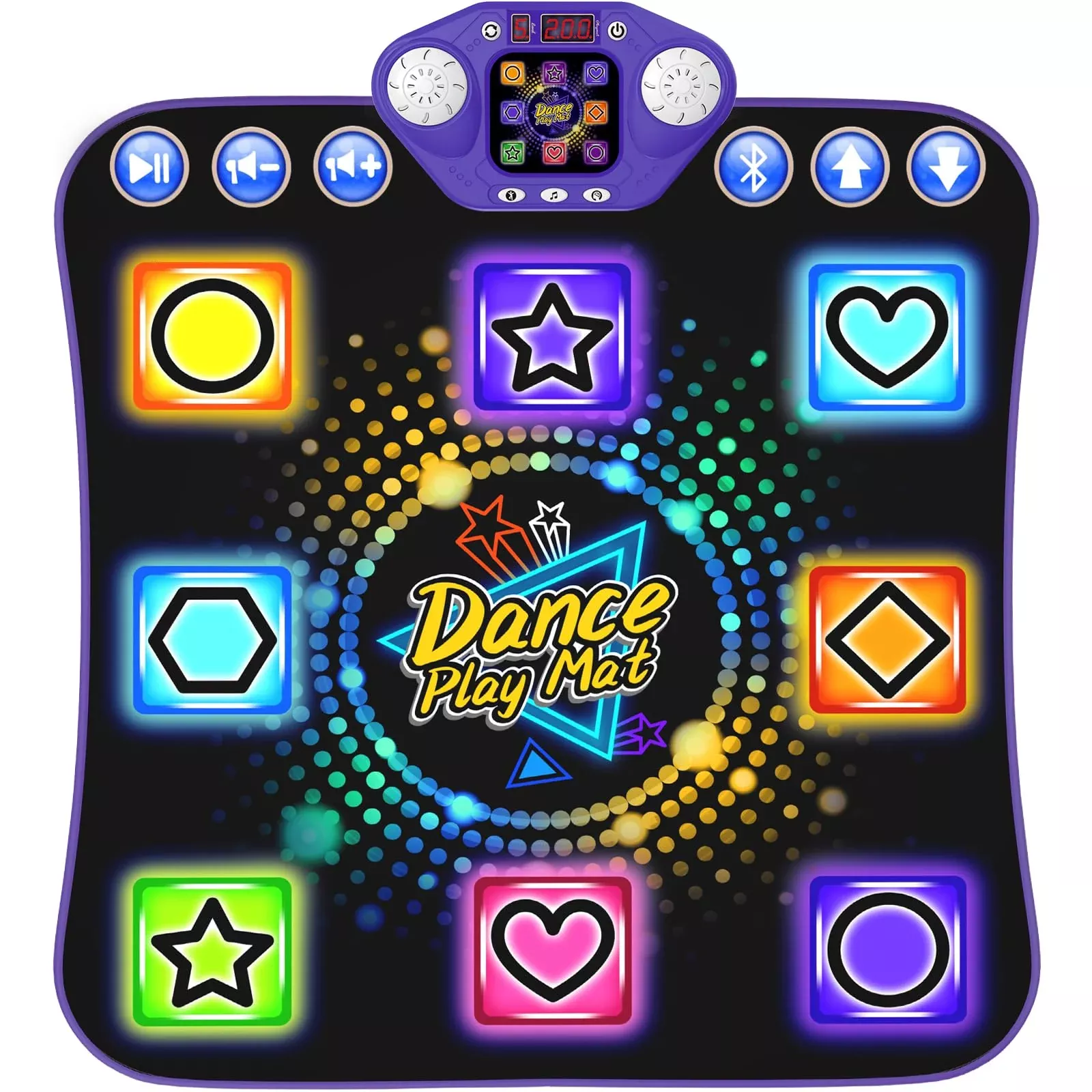 TooLion Dance Mat Toys for Kids - Light Up 8 Buttons, Bluetooth, Mediu