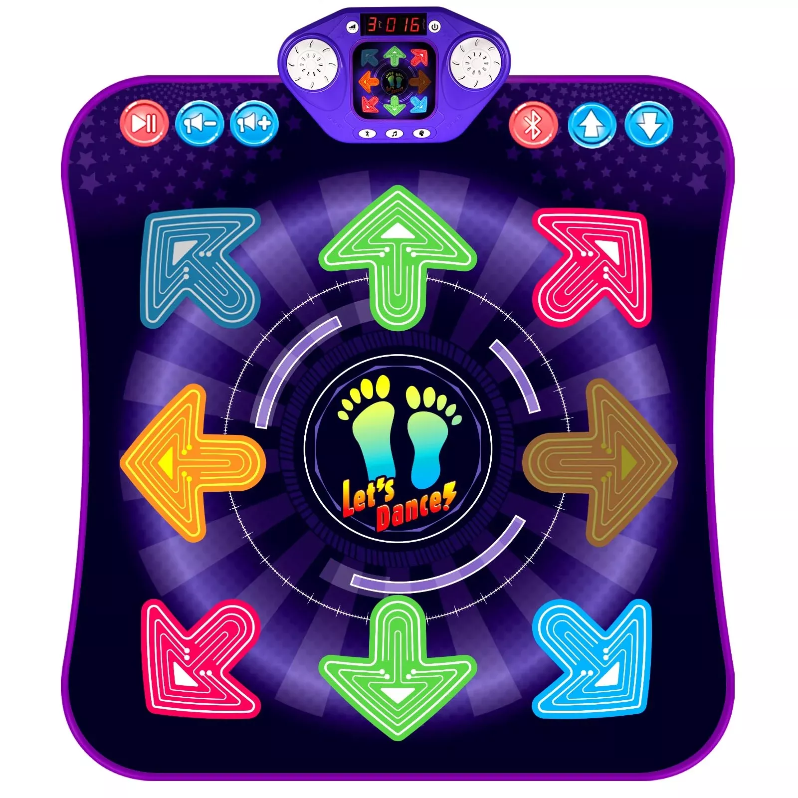 TooLion Light-Up Dance Mat for Kids, Purple, Medium Size, 8 Buttons