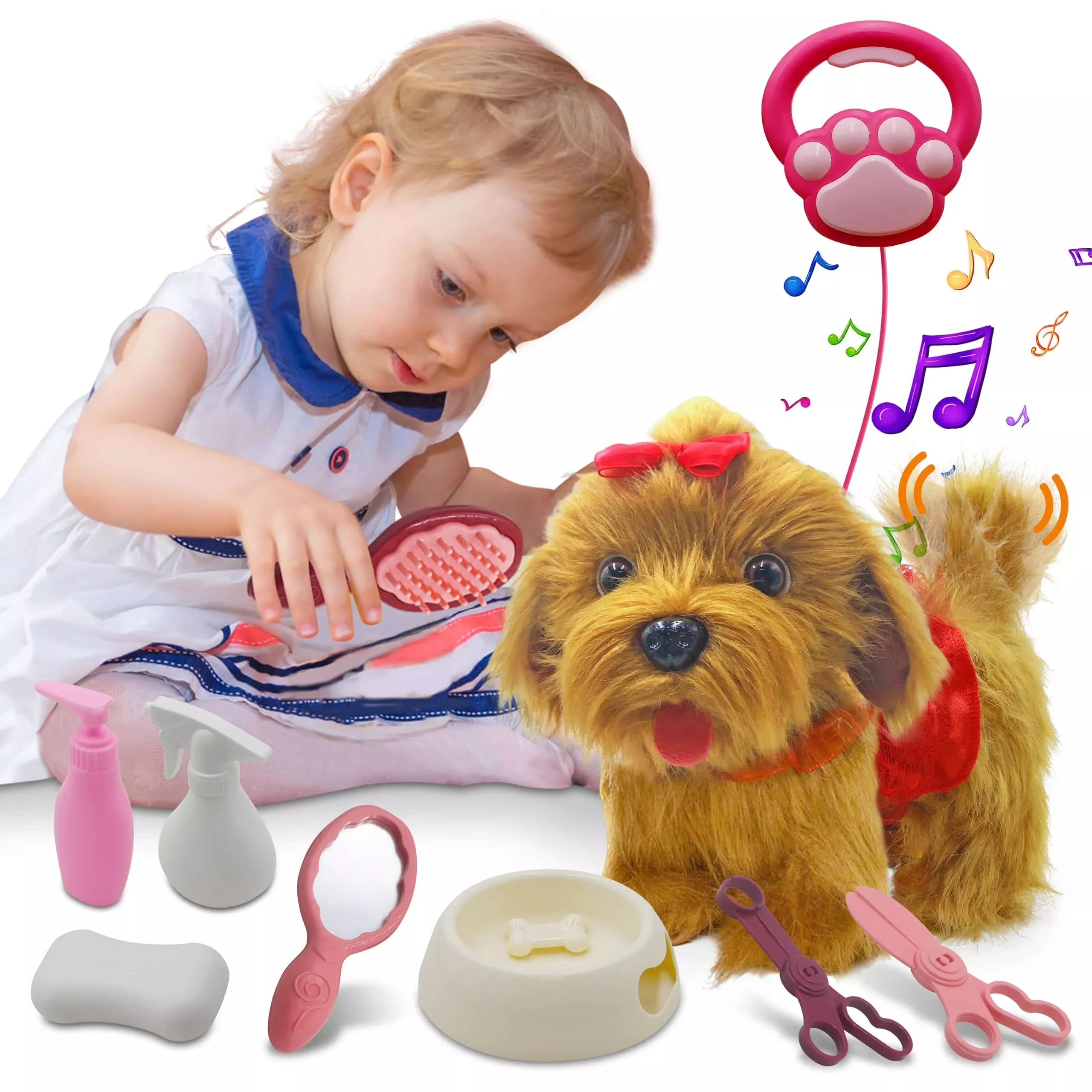 Toy Dog Walk And Bark, Sing, Tail, Lick, Repeat Toys For 2 +,3+,4+ Yea