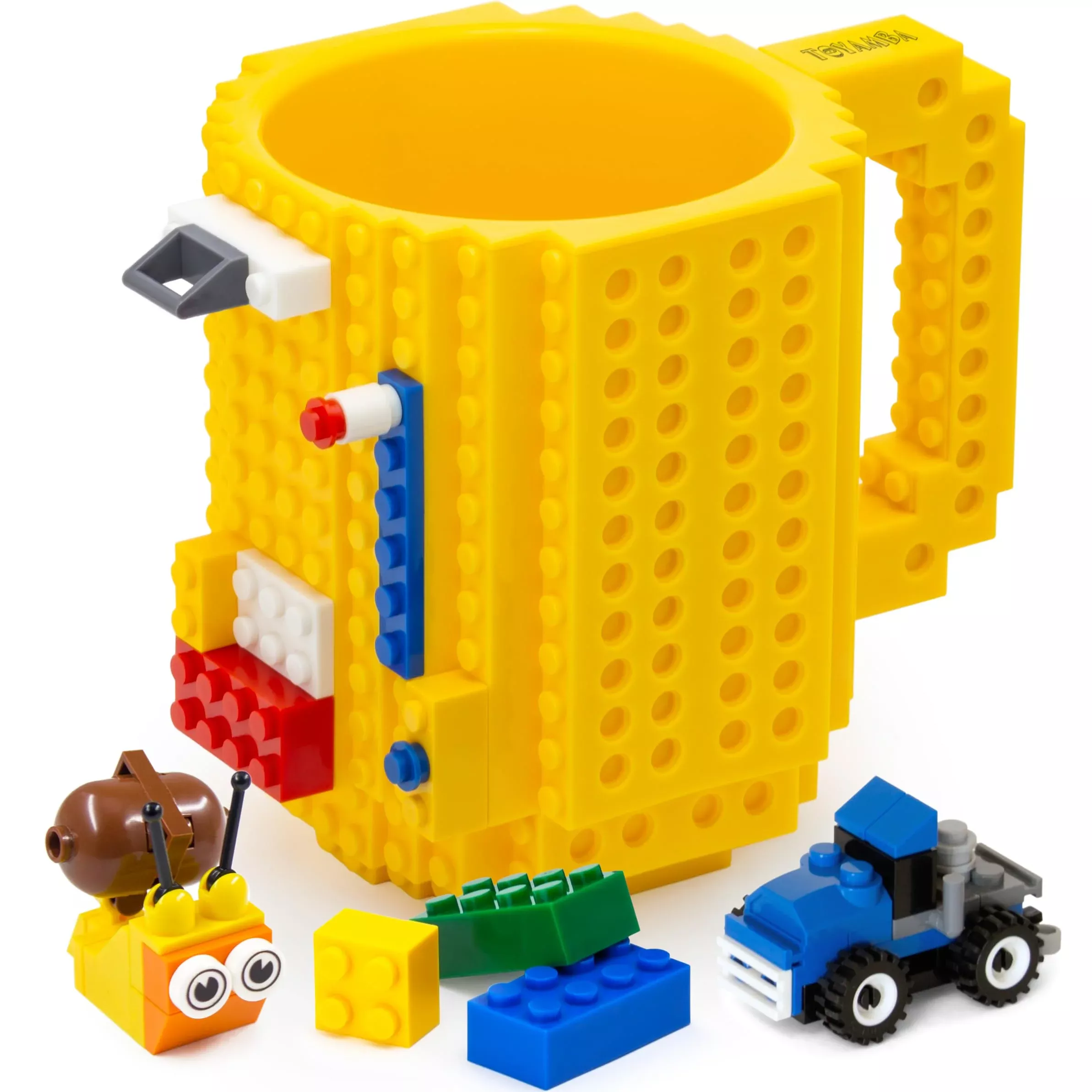TOYAMBA Build on Brick Mug 16oz Yellow Compatible with Major Brands