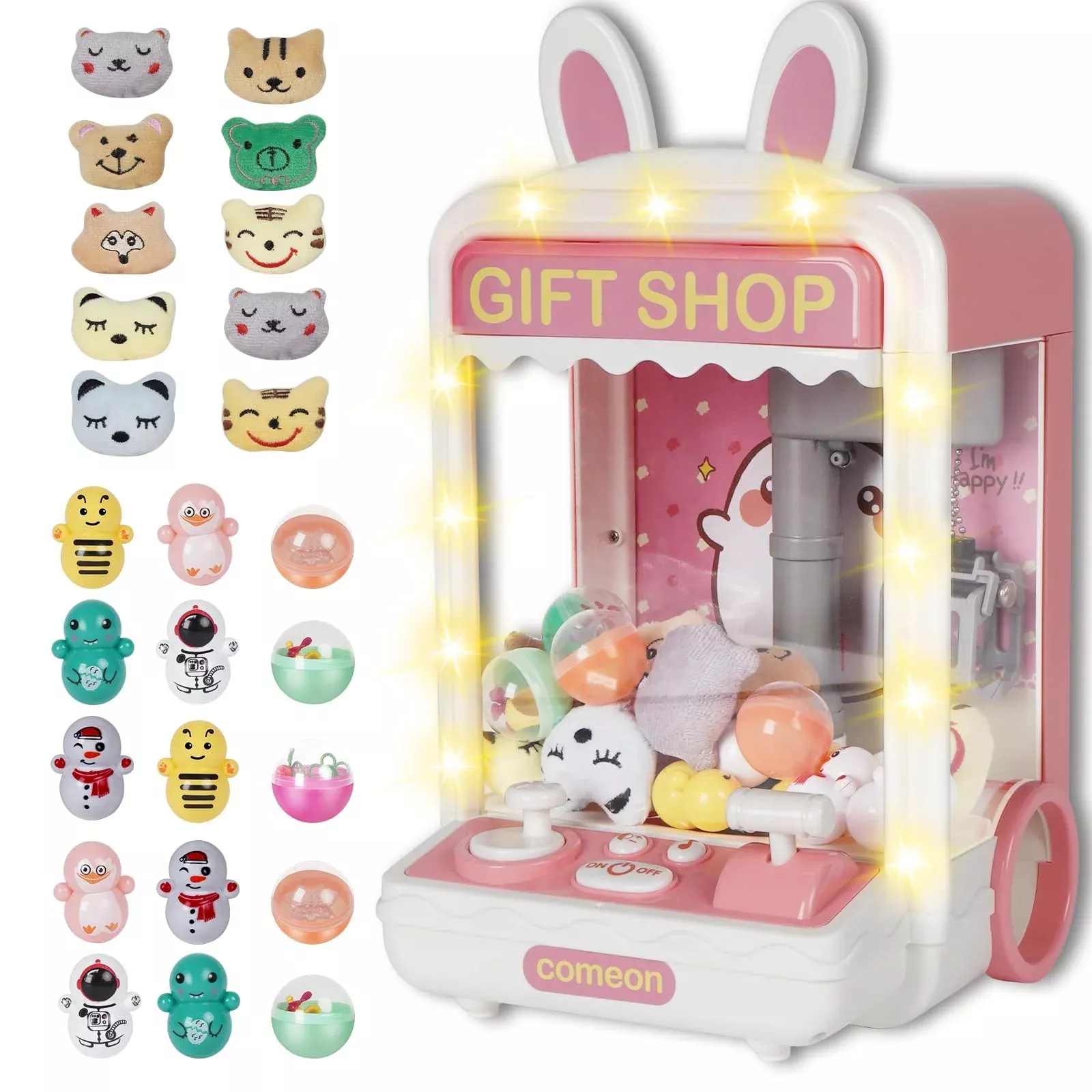 Toymni Mini Claw Machine, Claw Machine For Kids With Lights, Mini Vend