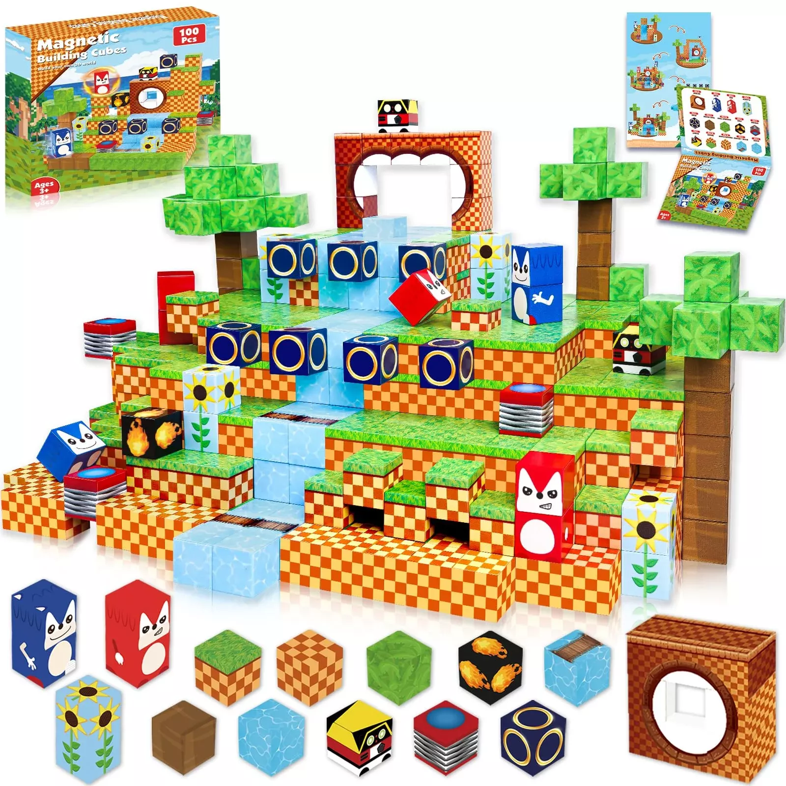 ToyUnited Magnetic Building Blocks Set 100pcs STEM Learning Toys
