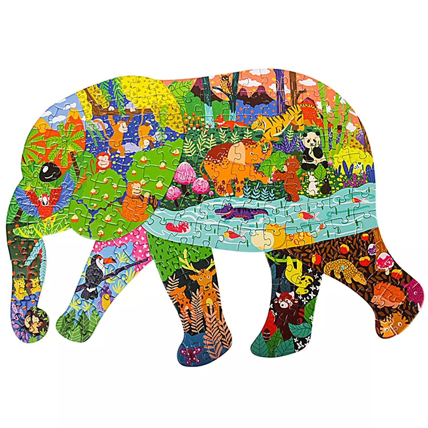 TPQKA Elephant Shape Puzzle for Kids 200-Piece 18.4"x12.