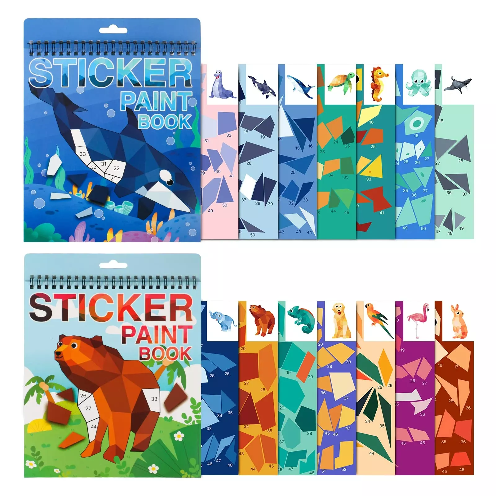 TPQKA Sticker Book for Kids Age 4-10, Multicolor, 2 Pack