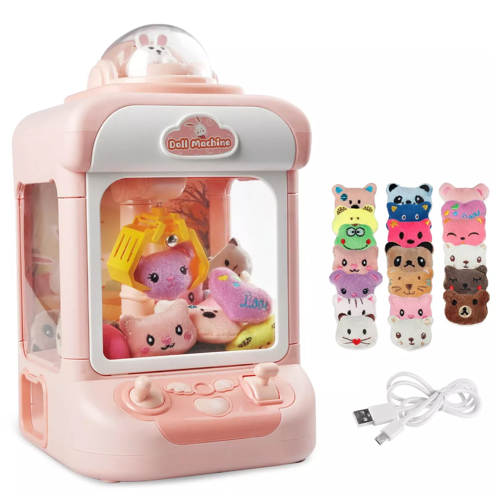 Tracpos Claw Machine for Kids, Pink Mini Vending Toy, Medium Size, Pla
