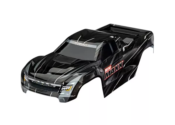 Traxxas 10711-BLK Black Mini Maxx Body with Decals Applied