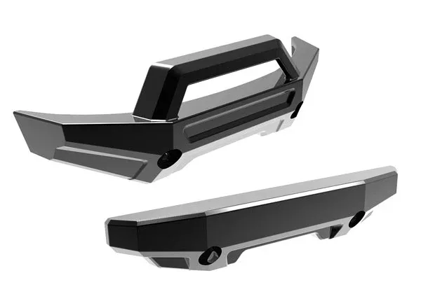 Traxxas 10735-BLKCR Black Chrome Front and Rear Bumper fits Mini Maxx