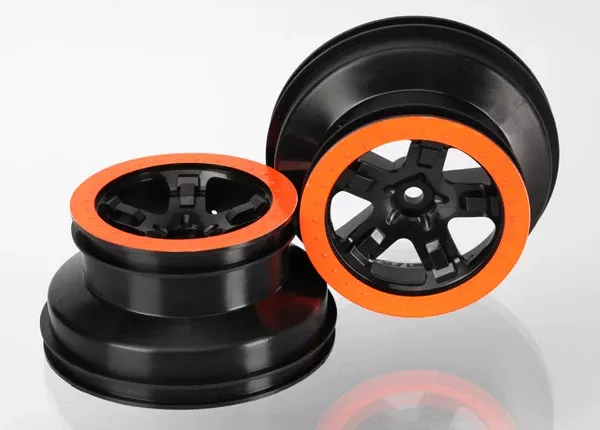 Traxxas 5868X SCT Black with Orange Beadlock Slash Wheels