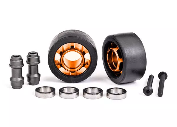 Traxxas 7775T Orange Aluminum Wheelie Bar Wheels
