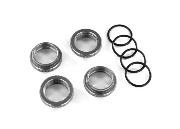 Traxxas 8968 Gray Aluminum Spring Retainer/Adjuster for GT-MAXX Shocks (4 Pack)