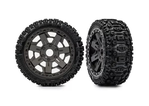 Traxxas 9073 Sledgehammer Tires on 3.0" Gray Wheels (1 Pair)