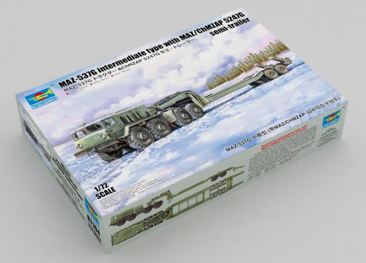 Trumpeter Scale Models 7194 1/72 MAZ537G Intermediate Type Transport Model Kit
