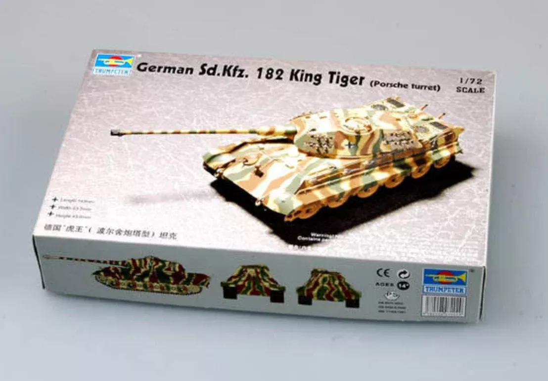 Trumpeter Scale Models 7202 1/72 King Tiger Porsche Turret Model Tank Kit