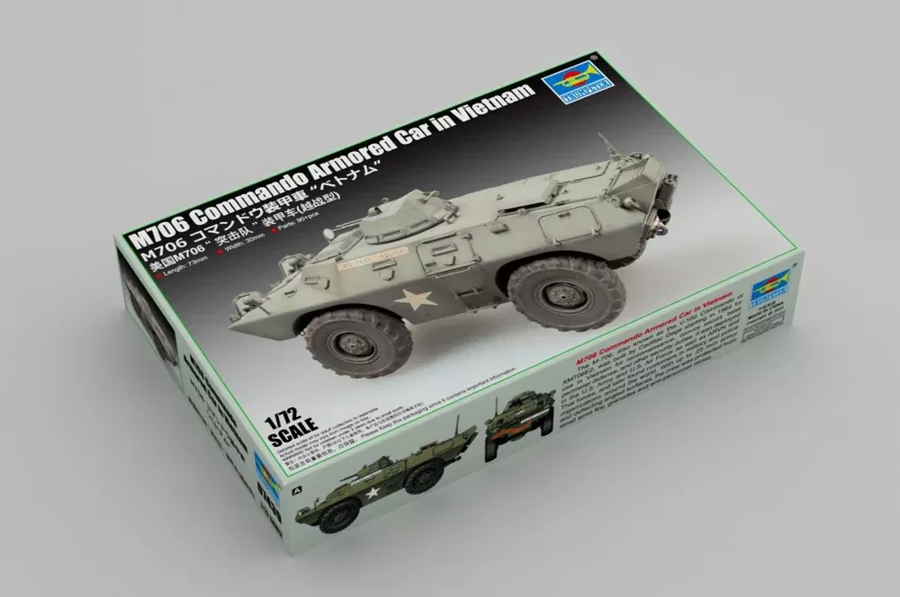 Trumpeter Scale Models 7439 1/72 M706 Commando Armored Car Vietnam Model Kit