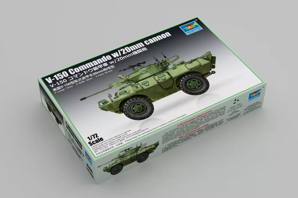 Trumpeter Scale Models 7441 1/72 V-150 Commando with 20mm Cannon Model Kit