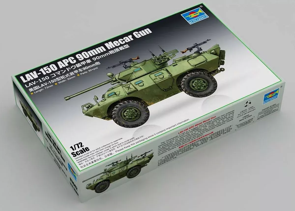 Trumpeter Scale Models 7442 1/72 LAV-150 APC 90mm Mecar Gun Model Kit