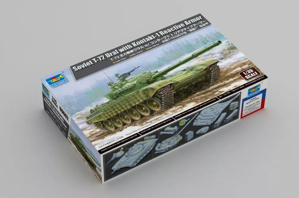 Trumpeter Scale Models 9602 1/35 Soviet T-72 Ural Tank with Kontakt1 Model Kit