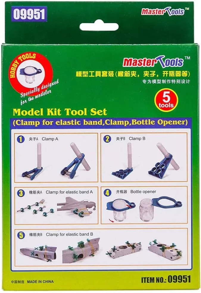 Trumpeter Scale Models 9951 Model Kit Tool Set (Clamp for Elastic Band, Clamp, Bottle Opener)