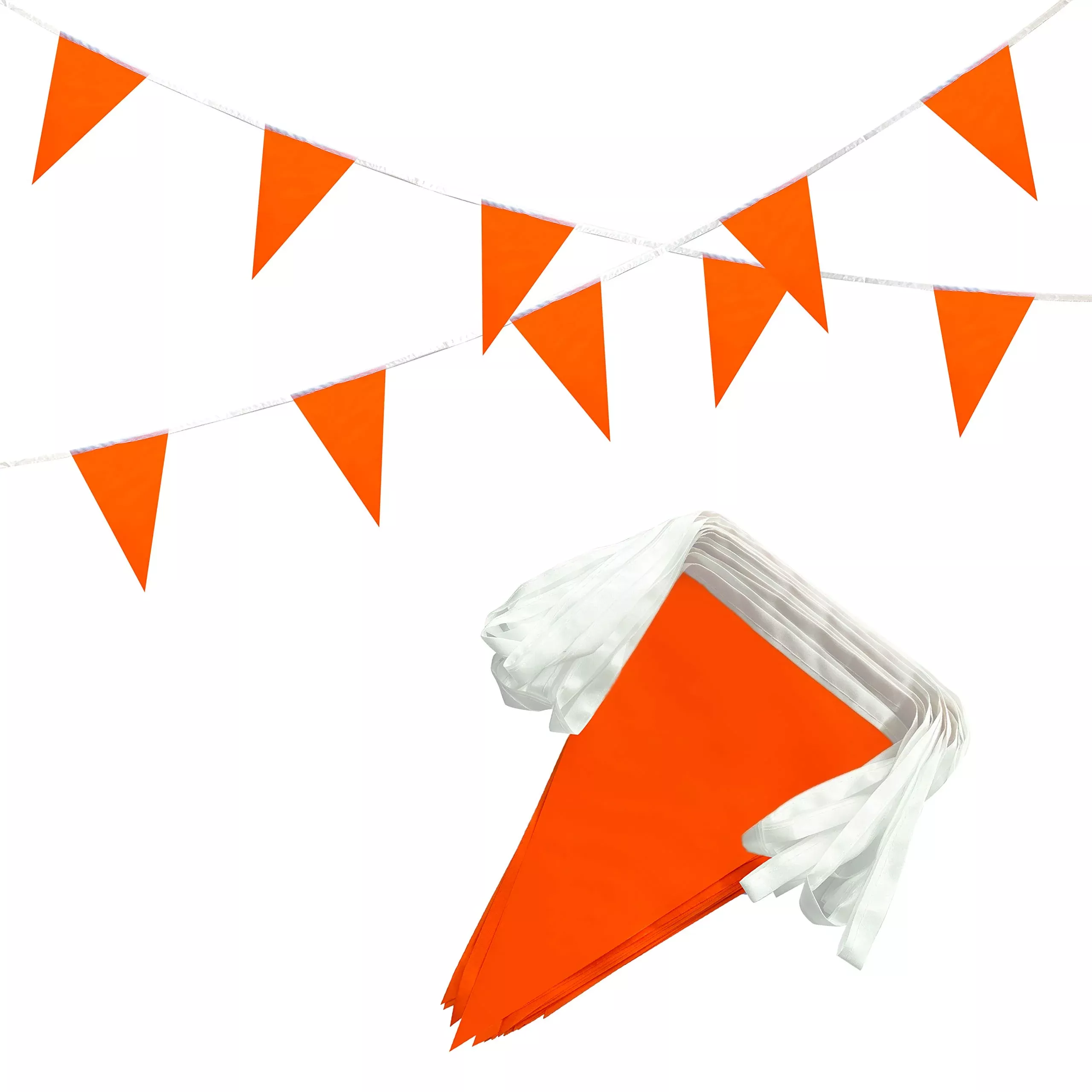 Tsmd Solid Orange Pennant Banners Flags String Diy Bunting Flags,Party
