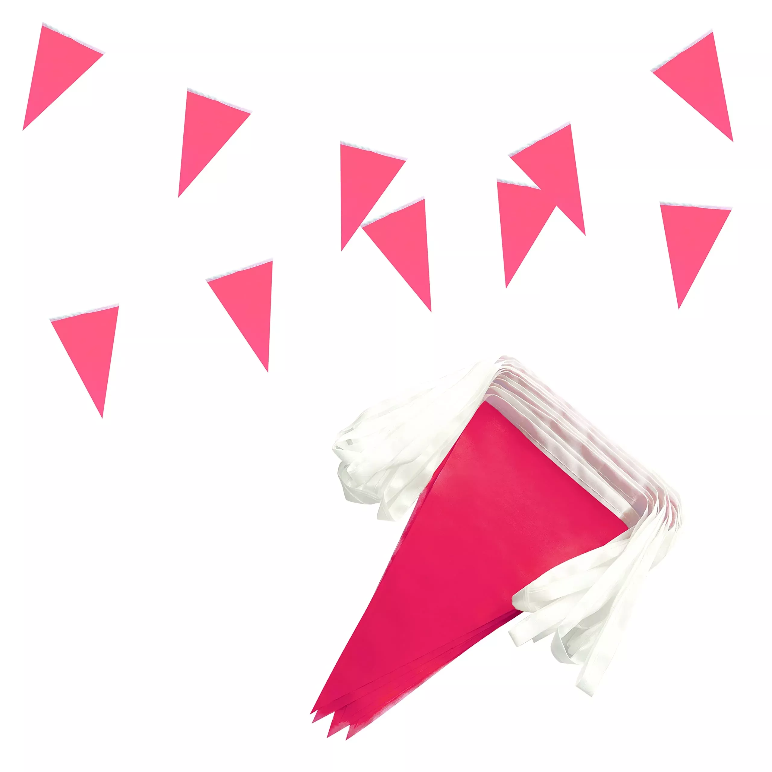 Tsmd Solid Rose Pink Pennant Banners Flags String Diy Bunting Flags,Pa