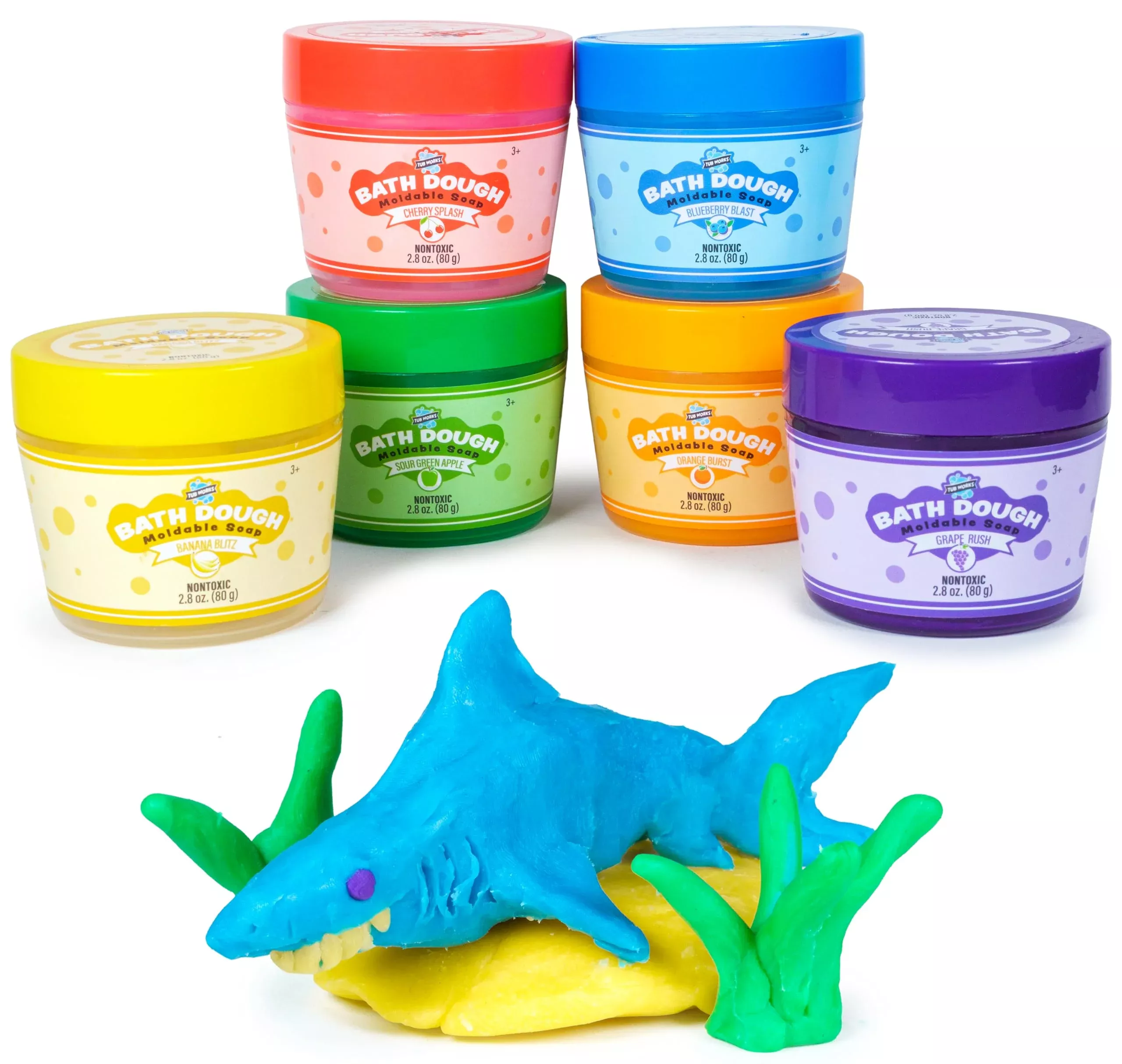 Tub Works Bath Dough Soap for Kids, Multicolor, 6 Pack, 2.8