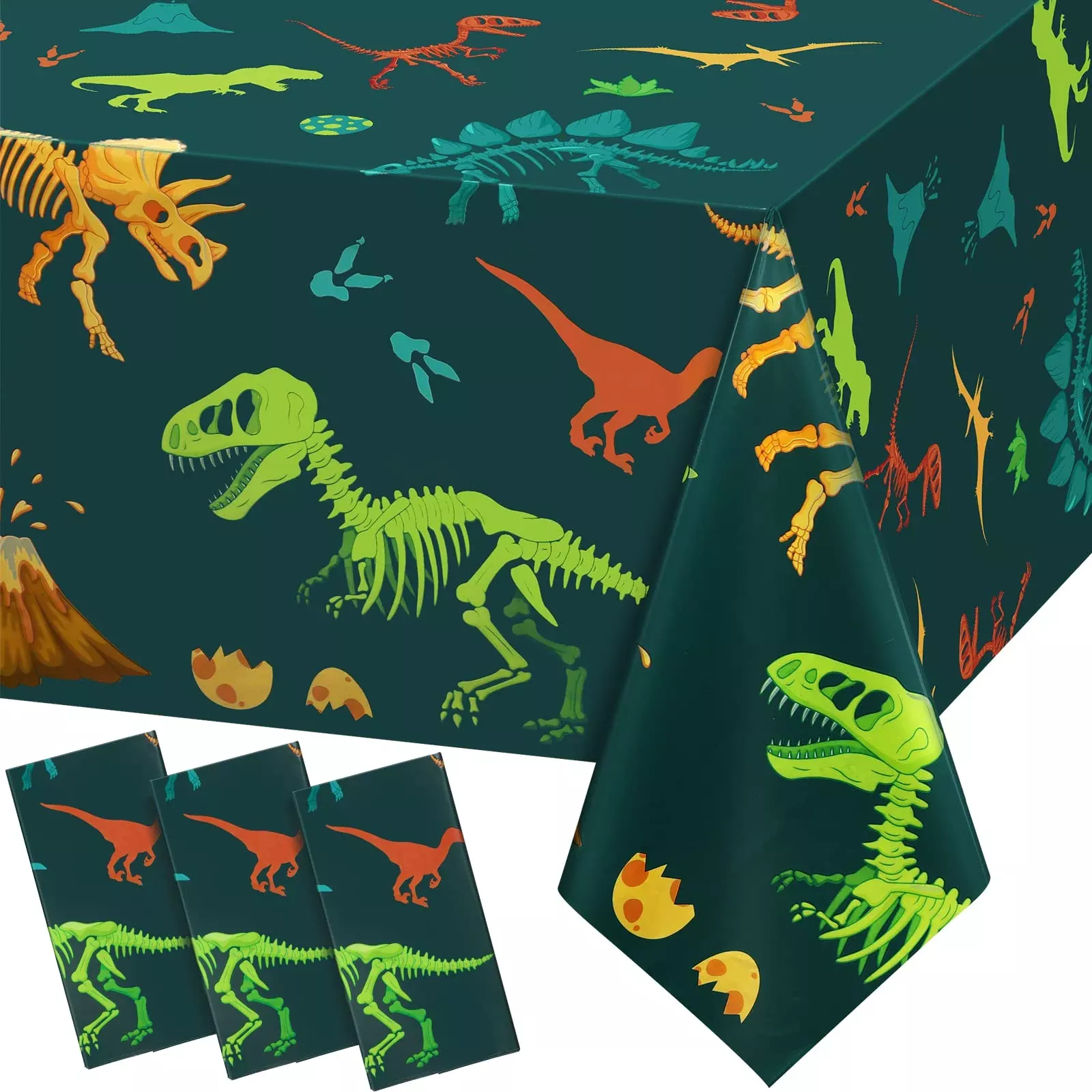 Tudomro Dinosaur Tablecloths for Parties, 54"x108", Multi Color,