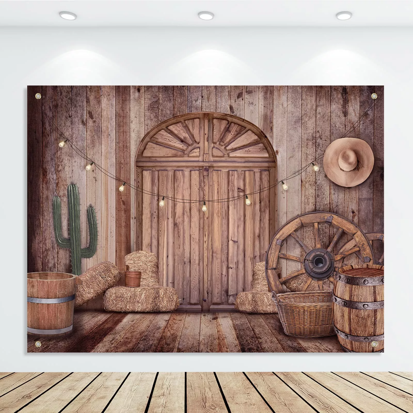 Tudomro Western Cowboy Backdrop 5 x 7 ft Vinyl Brown Decoration