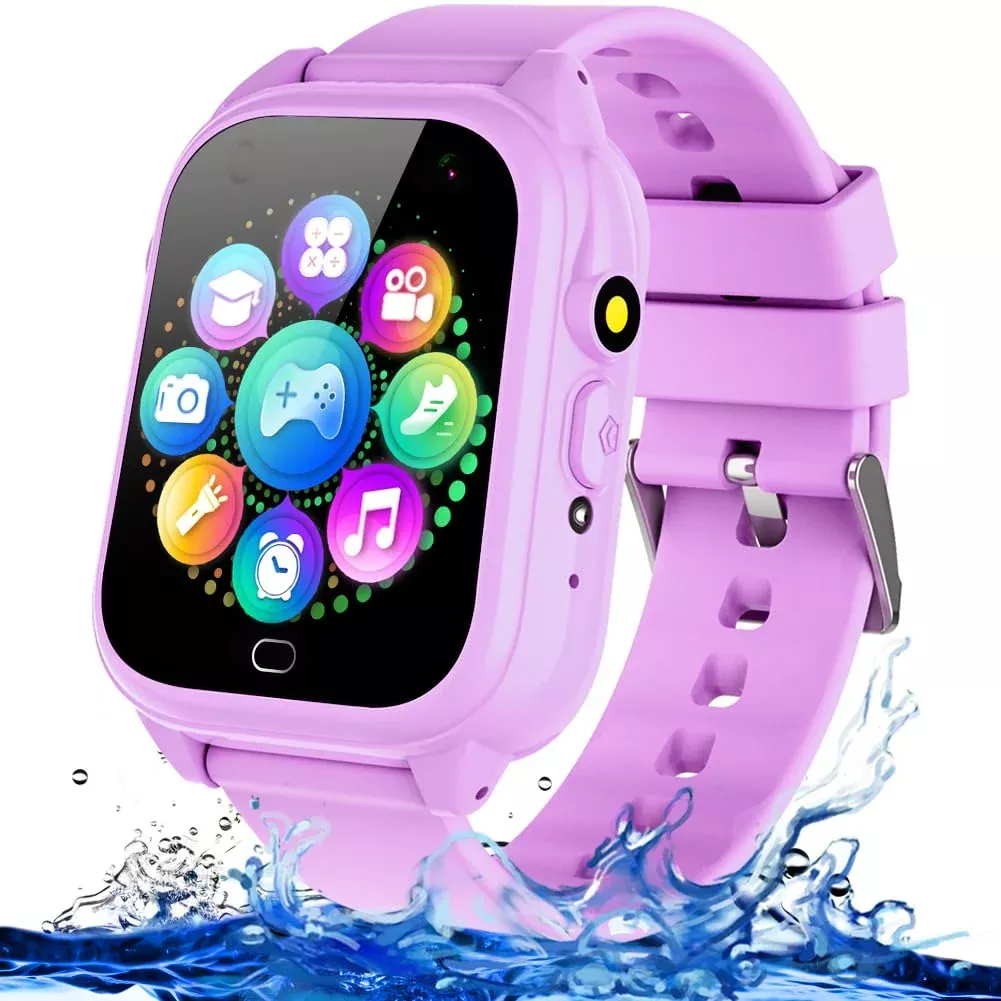 Tywop Kids Smart Watch Waterproof 1.44" Purple Medium for Ages 3-