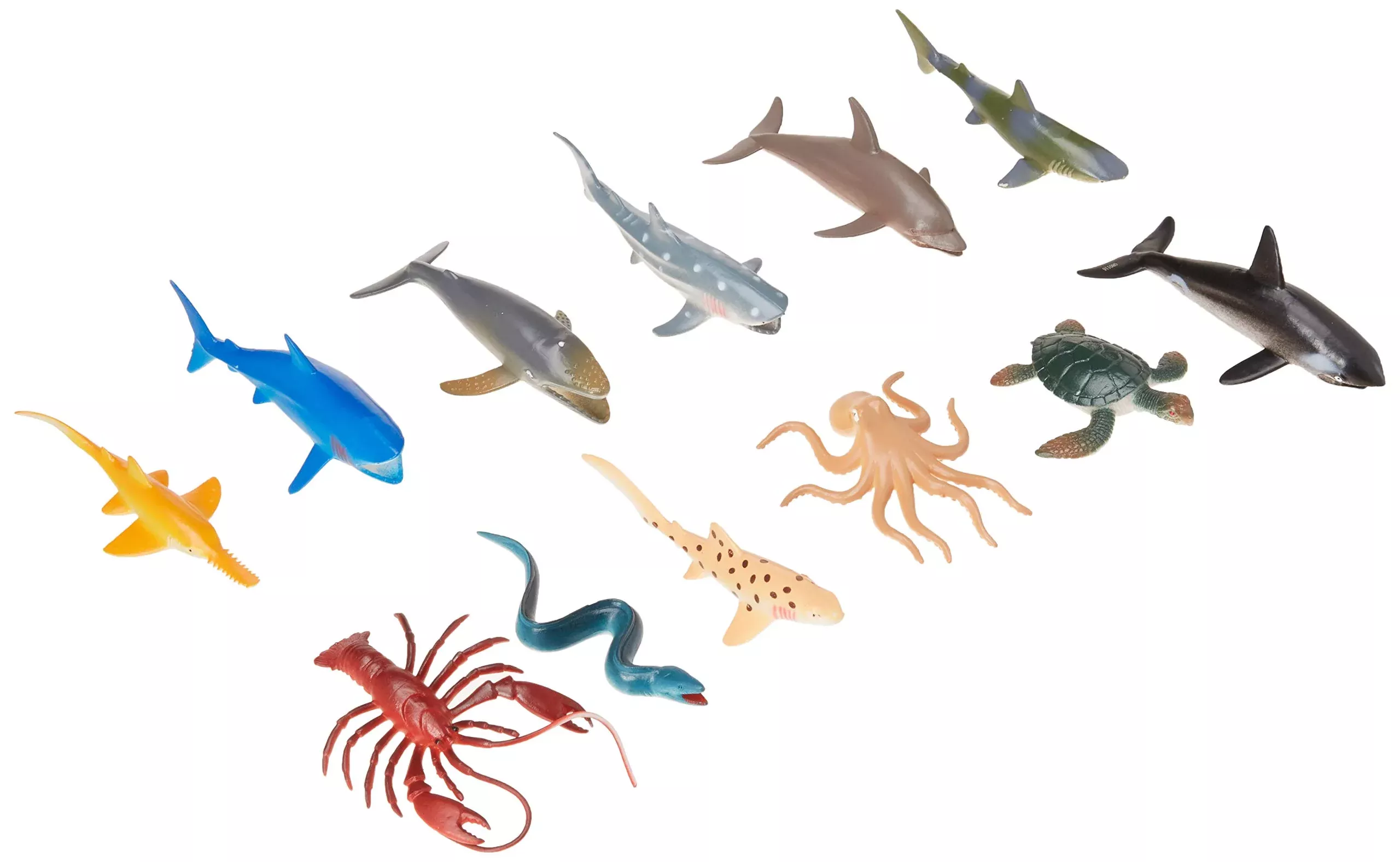 U.S. Toy Assorted Sea Animals Figures - Lot of 12, 3" Size