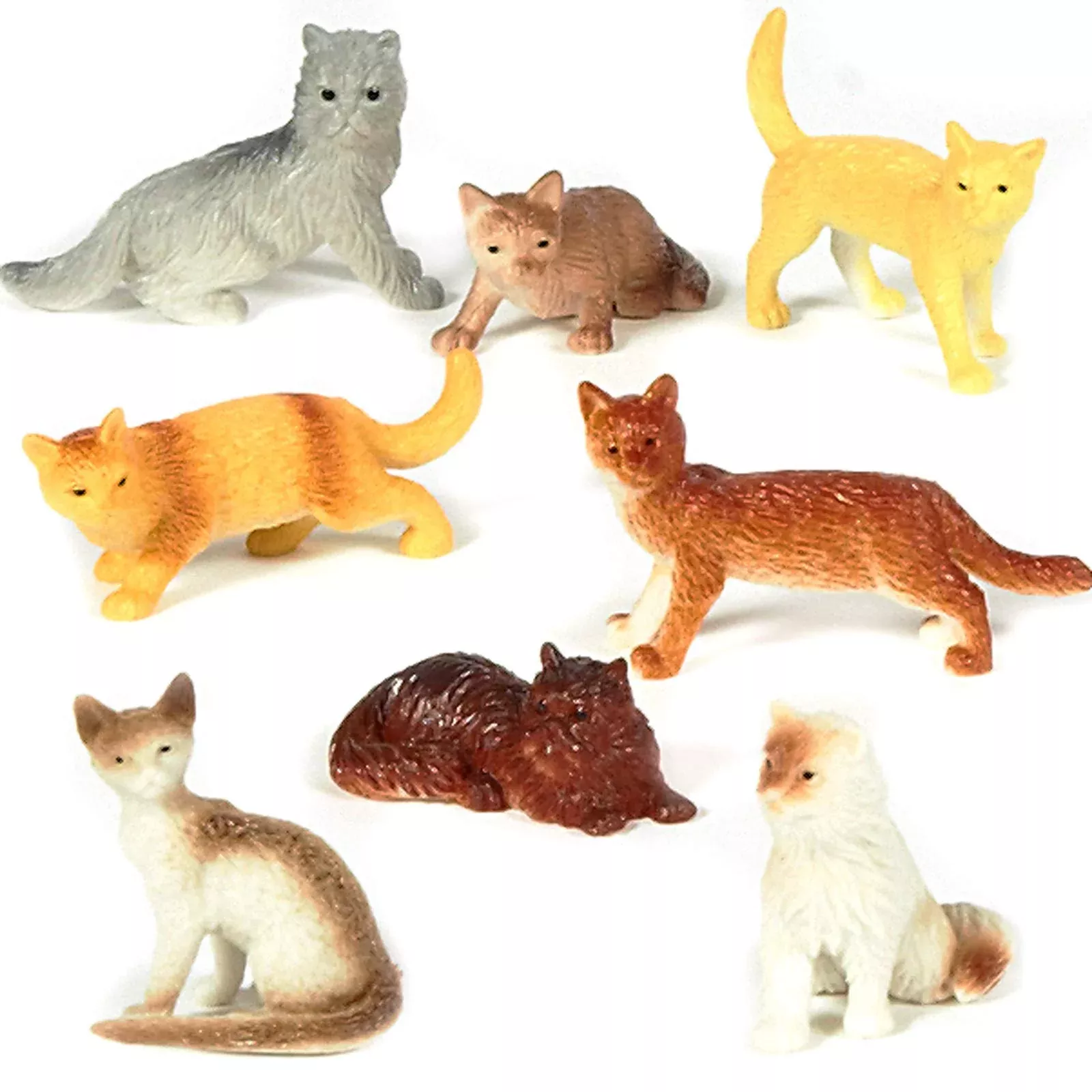 U. S. Toy Plastic Cat Figures - Party Decoration, 2" Assorted Styles