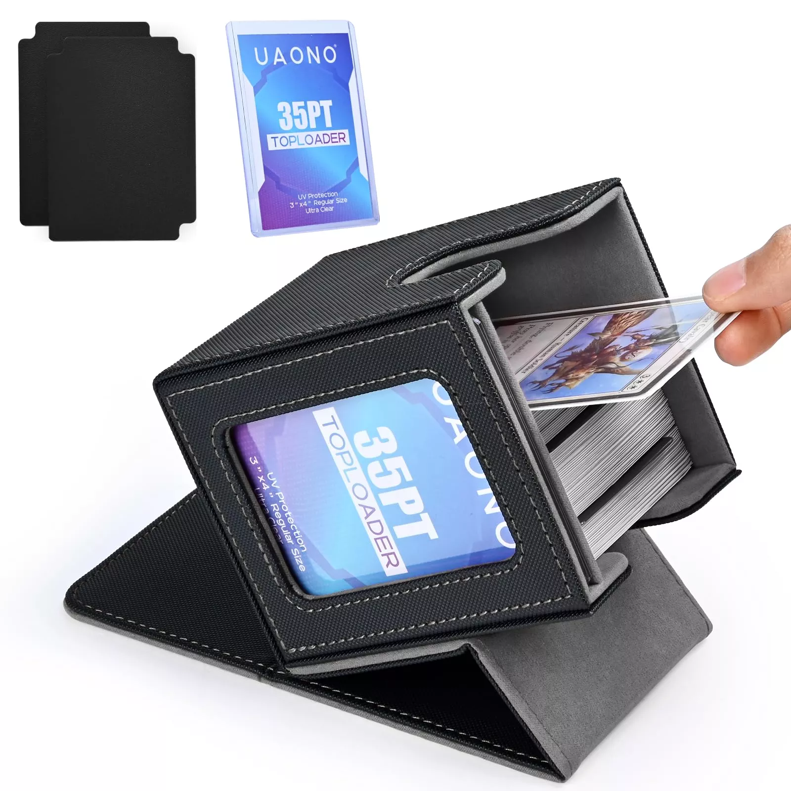 Uaono Card Deck Box With Mtg Commander Display, Patented Design Card D