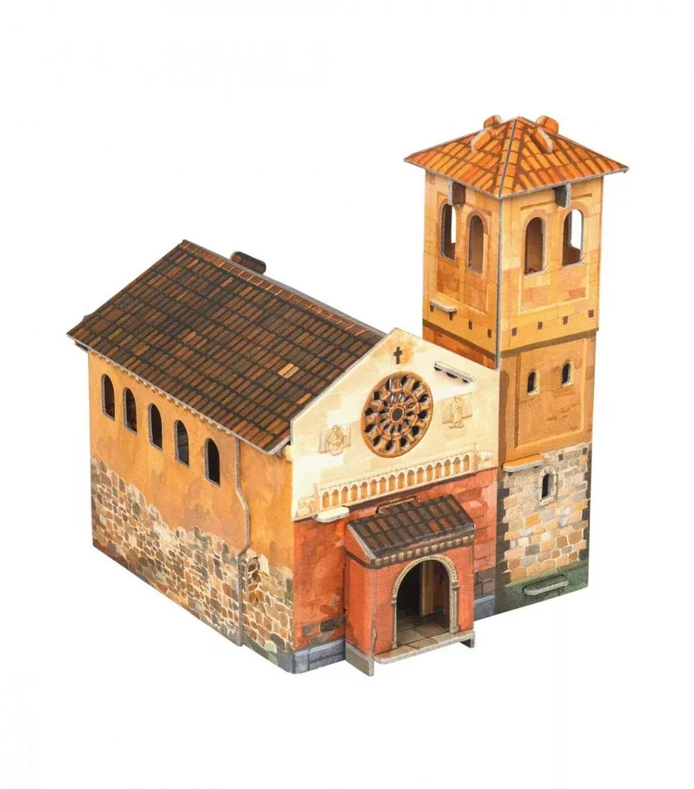 UMBUM Medieval Town Chapel Model Kit - 4.5 x 6.25 x