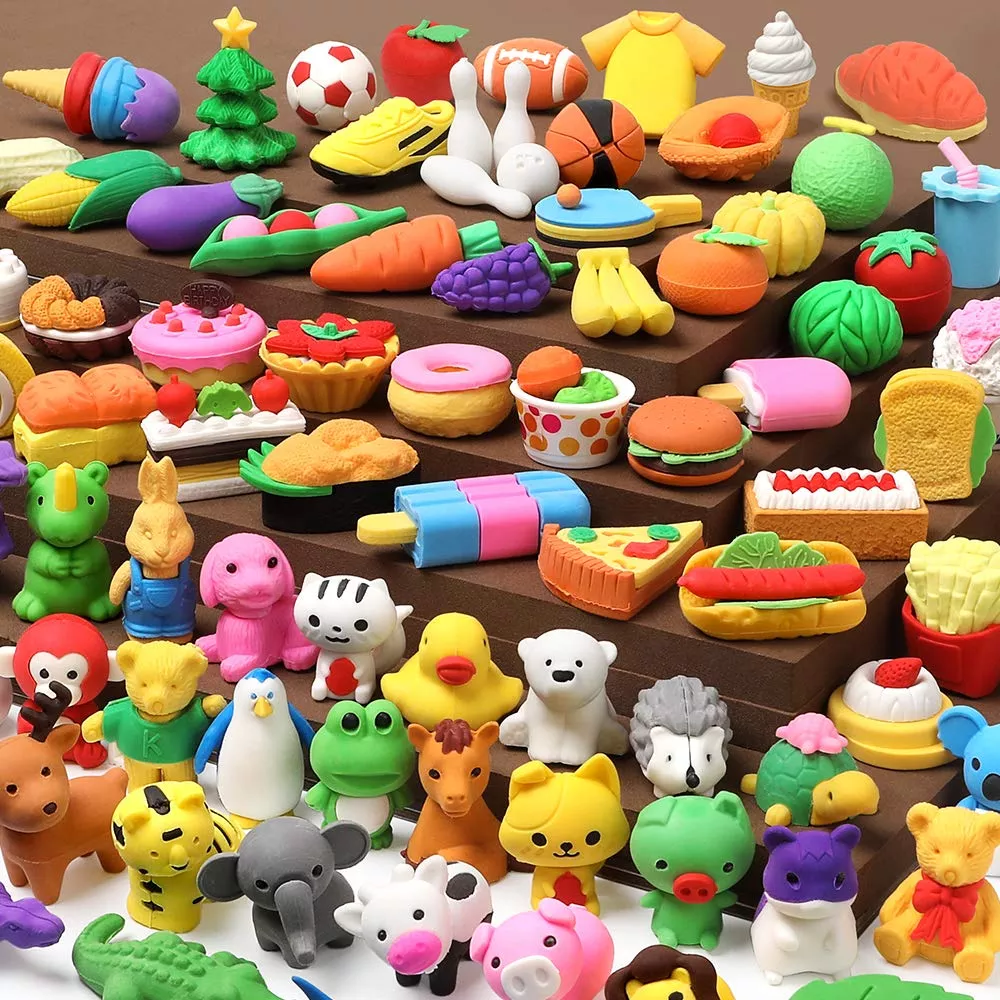 UMIKU Mini Erasers 100pcs Multicolor Puzzle Toys for Kids' Classroom