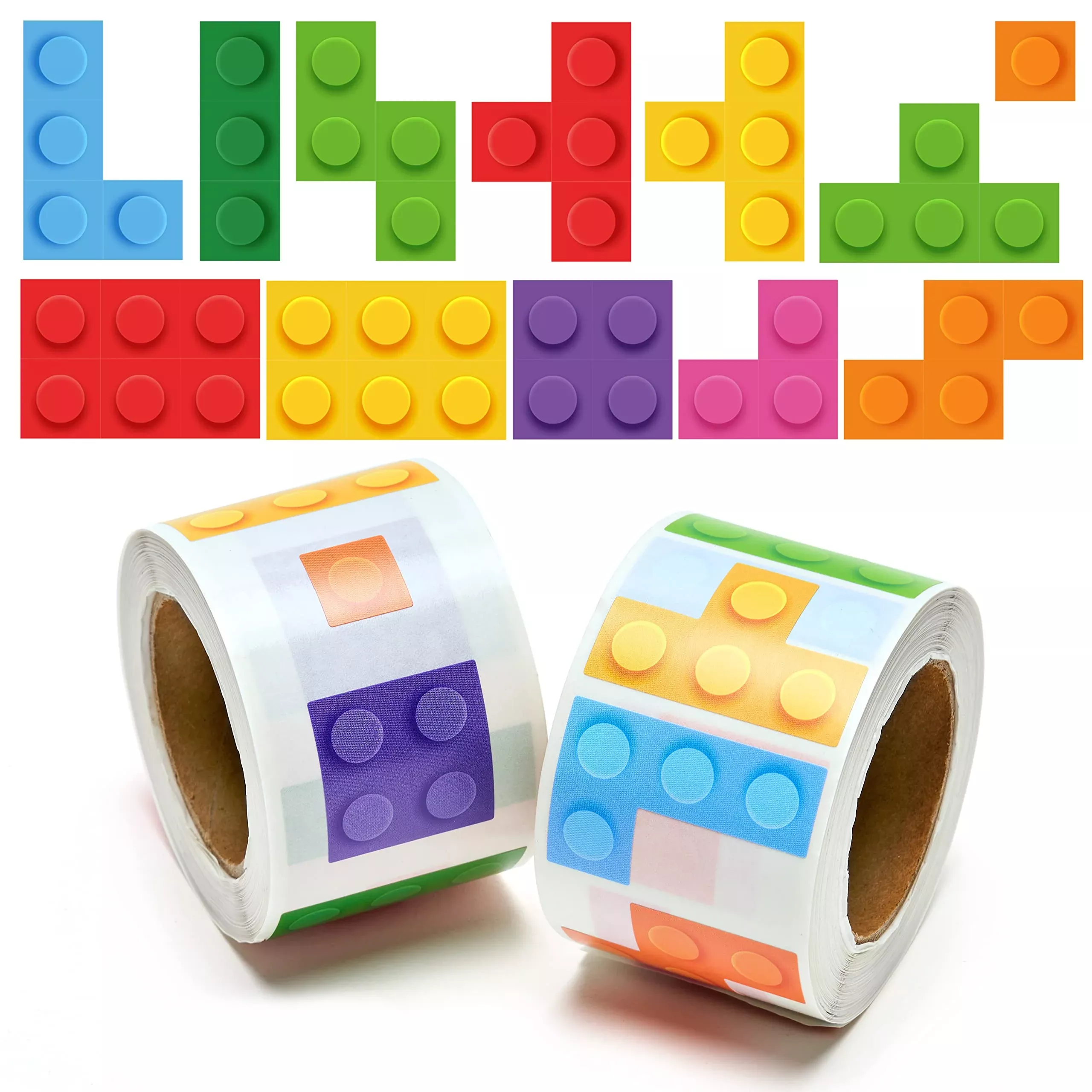 Unbess Block Stickers Set - 1000 Pieces, Multi, Large, 12
