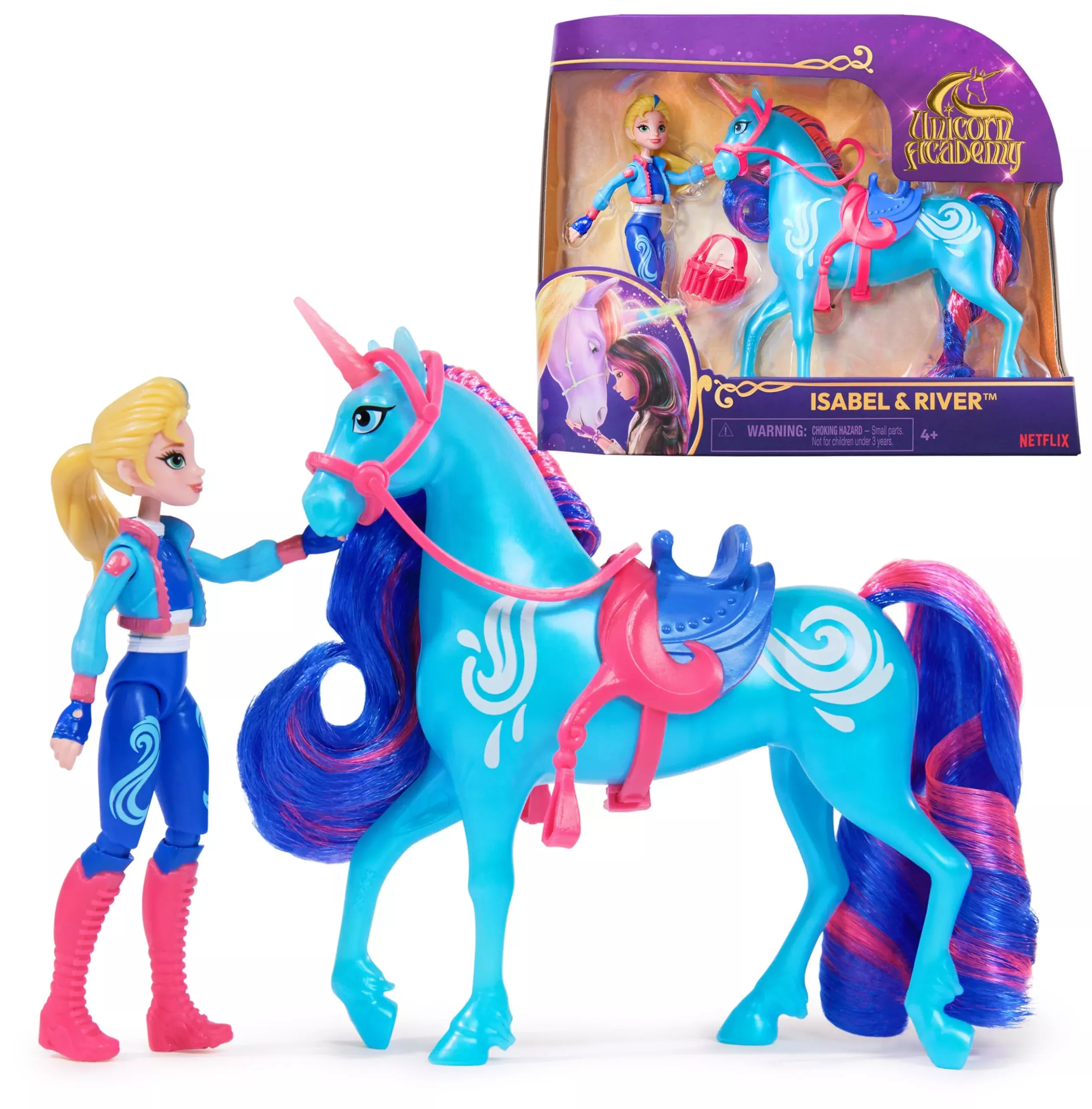 Unicorn Academy Isabel & River Doll and Unicorn Set, 4.5" & 5