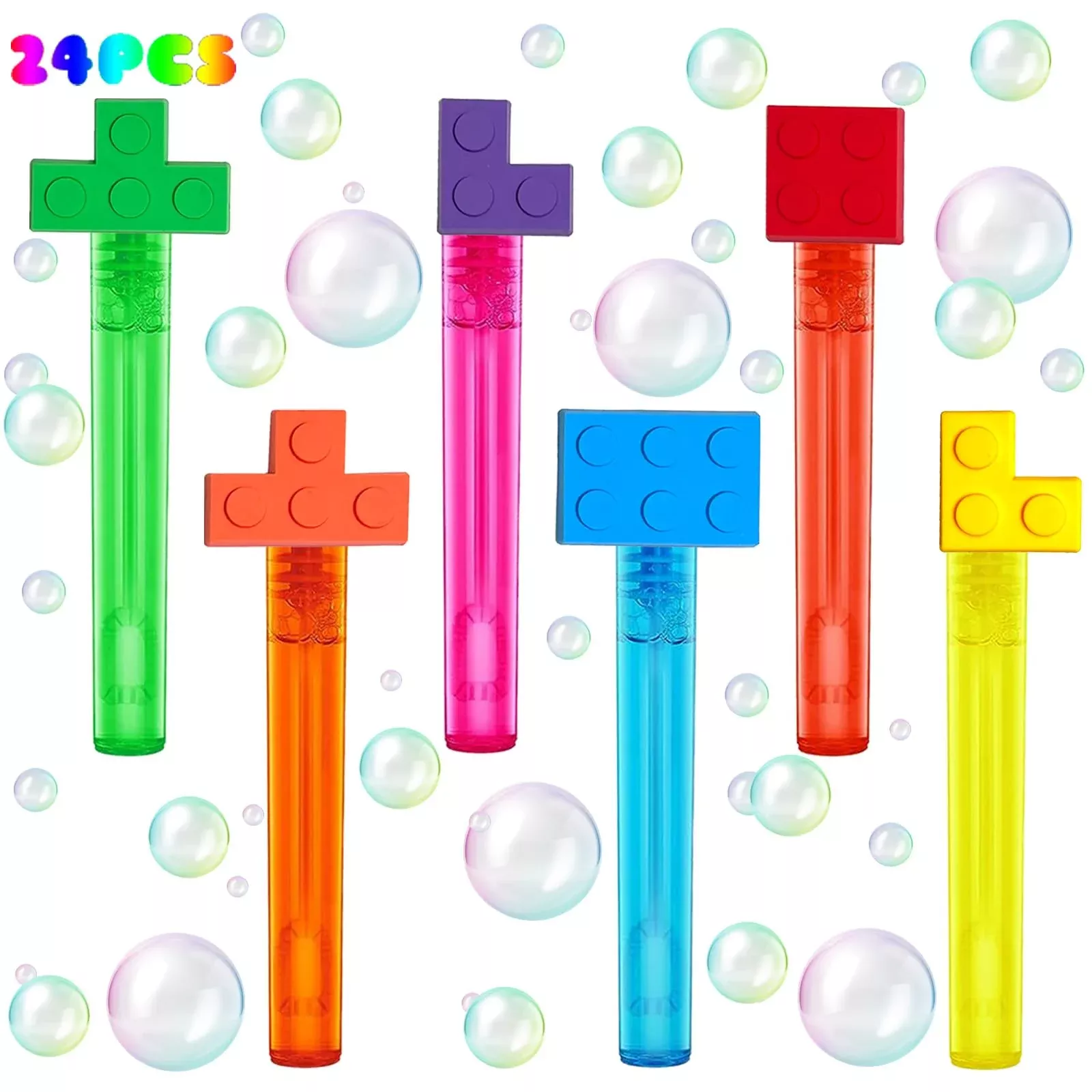 uoyoi Building Blocks Bubble Wands Set, 24 Pcs, 4.2