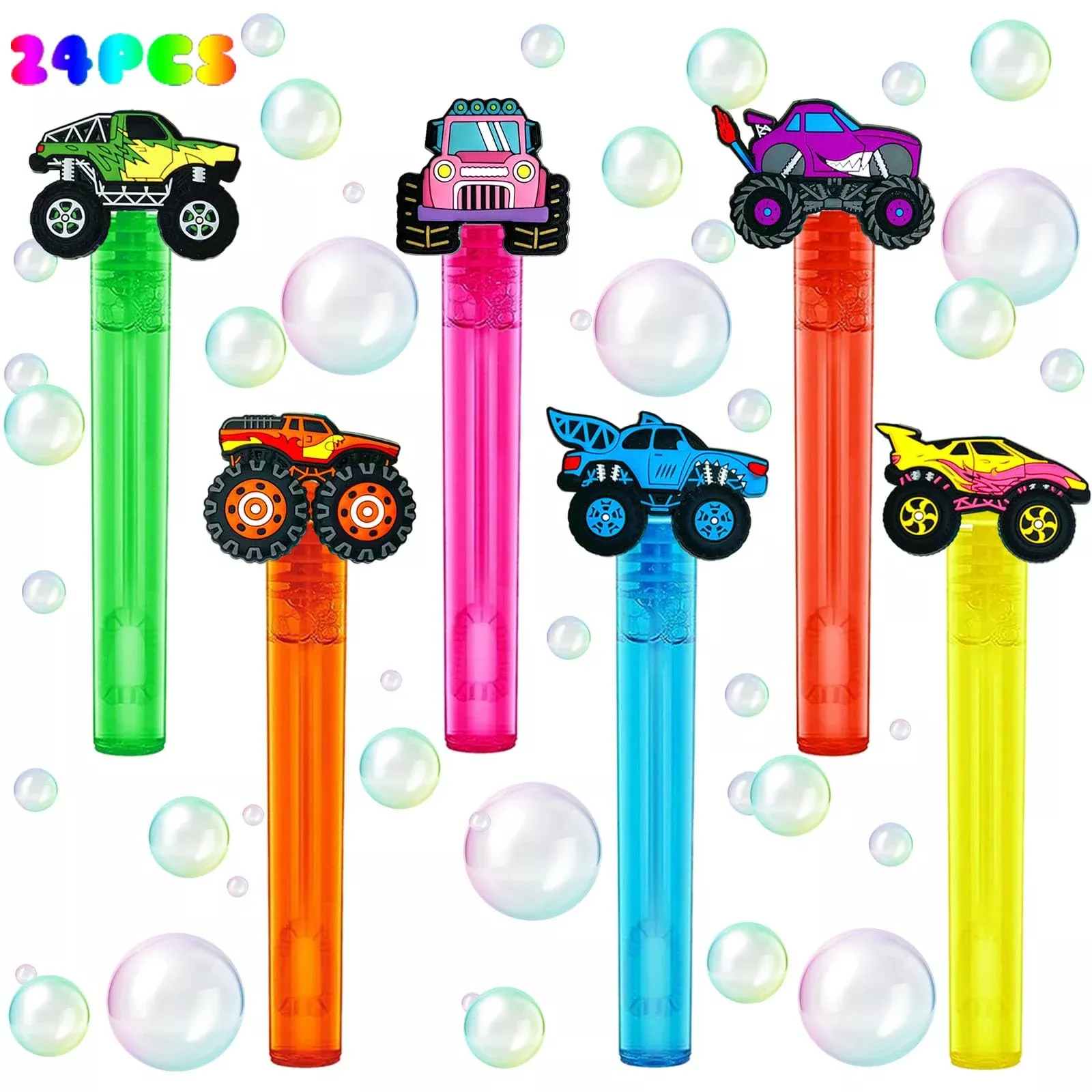 uoyoi Monster Truck Bubble Wands Set, 24 Pcs, 4.2