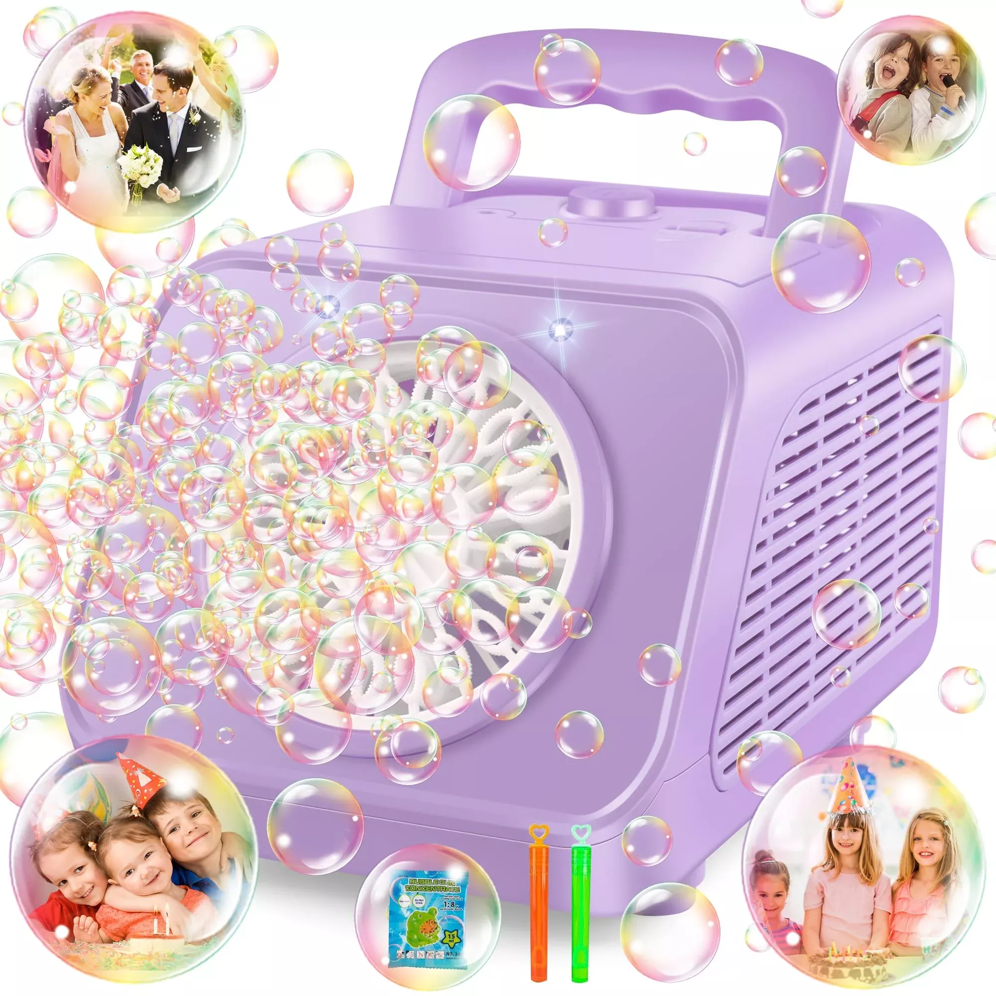 Upgraded Bubble Machine With 2 Speed Levels,Blow 20000+ Bubbles/Minute