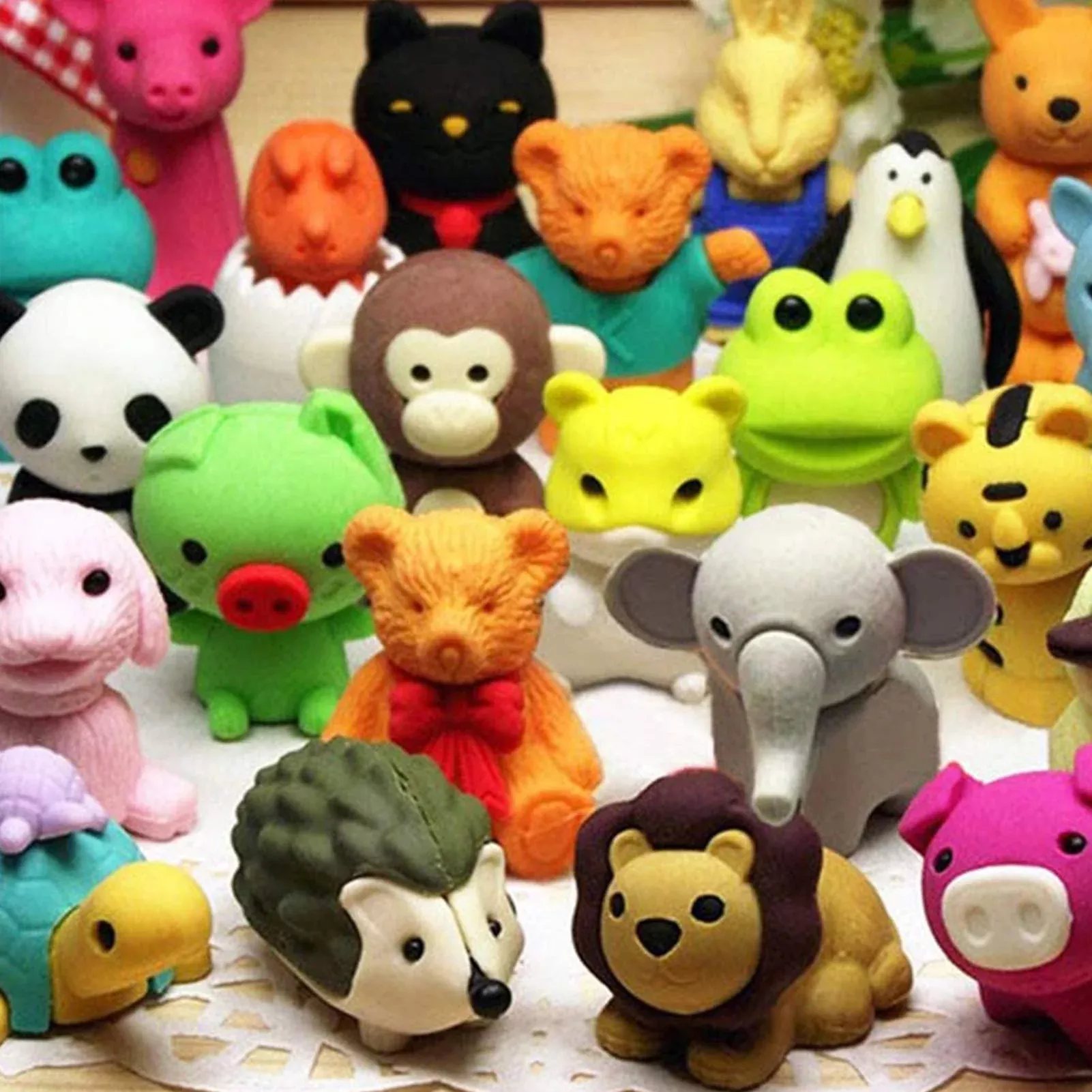 URSKYTOUS Animal Puzzle Erasers, Assorted, Pack of 64, Non