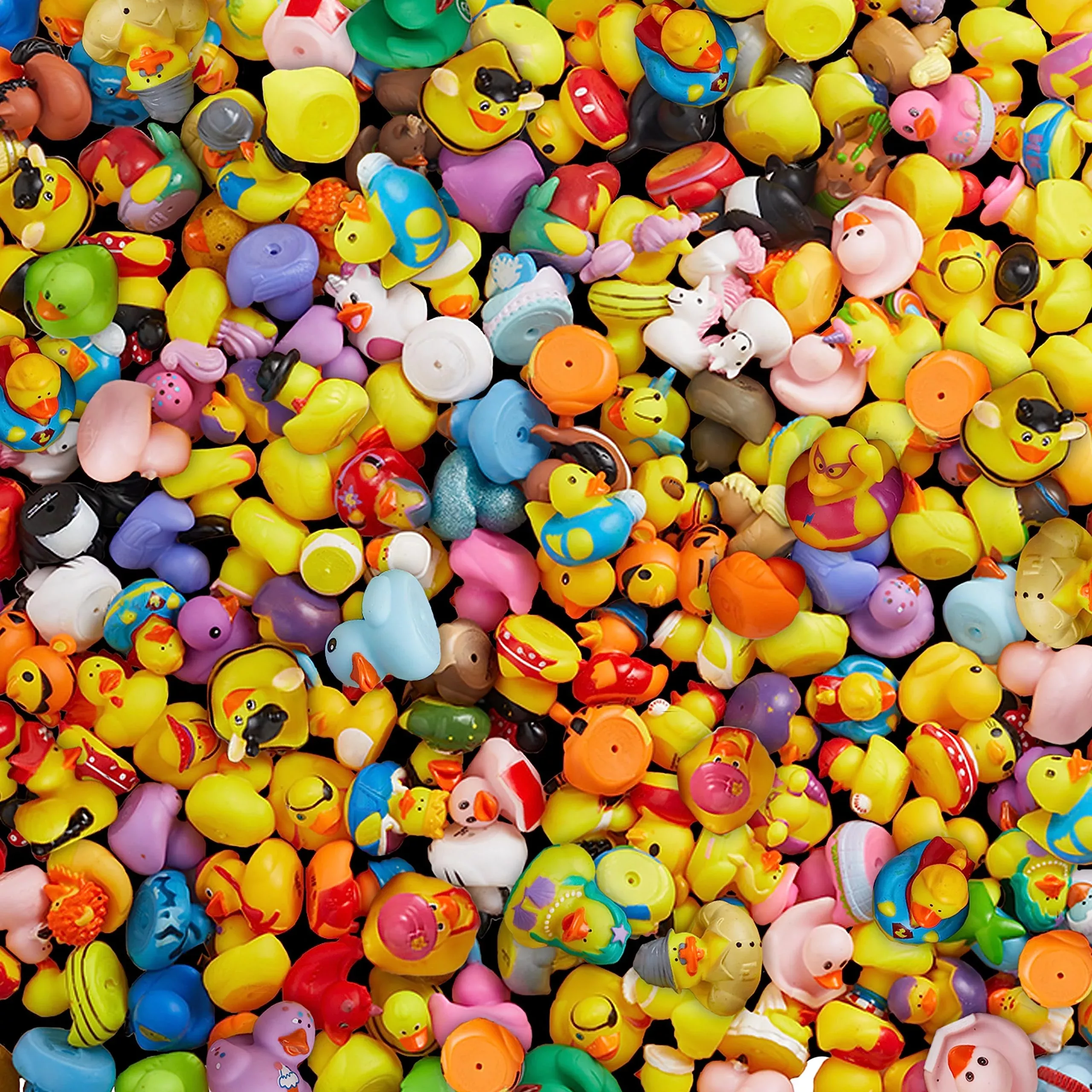 ValenLyra Rubber Duck Bath Toy Assortment 200-Pack Multicolor