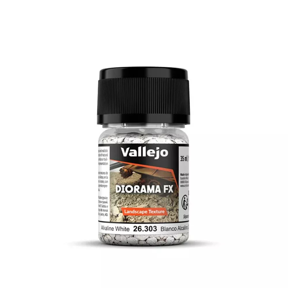 Vallejo 26.303 Diorama FX Alkaline White 2-5mm Landscape Texture 35ml Bottle