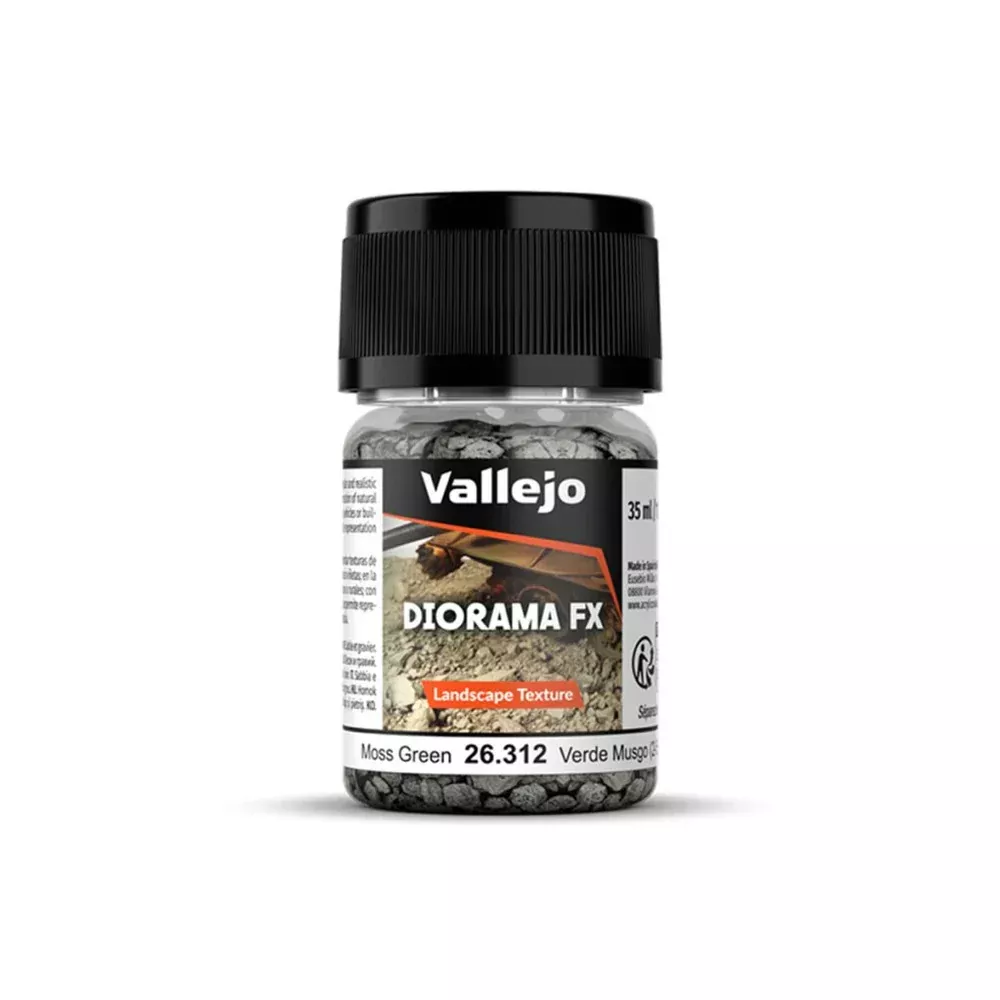Vallejo 26.312 Diorama FX Moss Green 2-5mm Landscape Texture 35ml Bottle