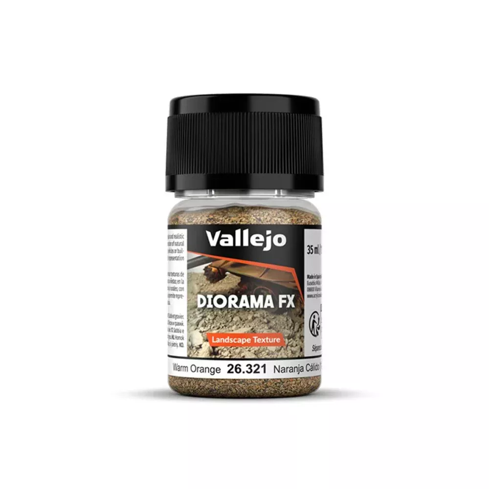 Vallejo 26.321 Diorama FX Warm Orange 1-2mm Landscape Texture 35ml Bottle