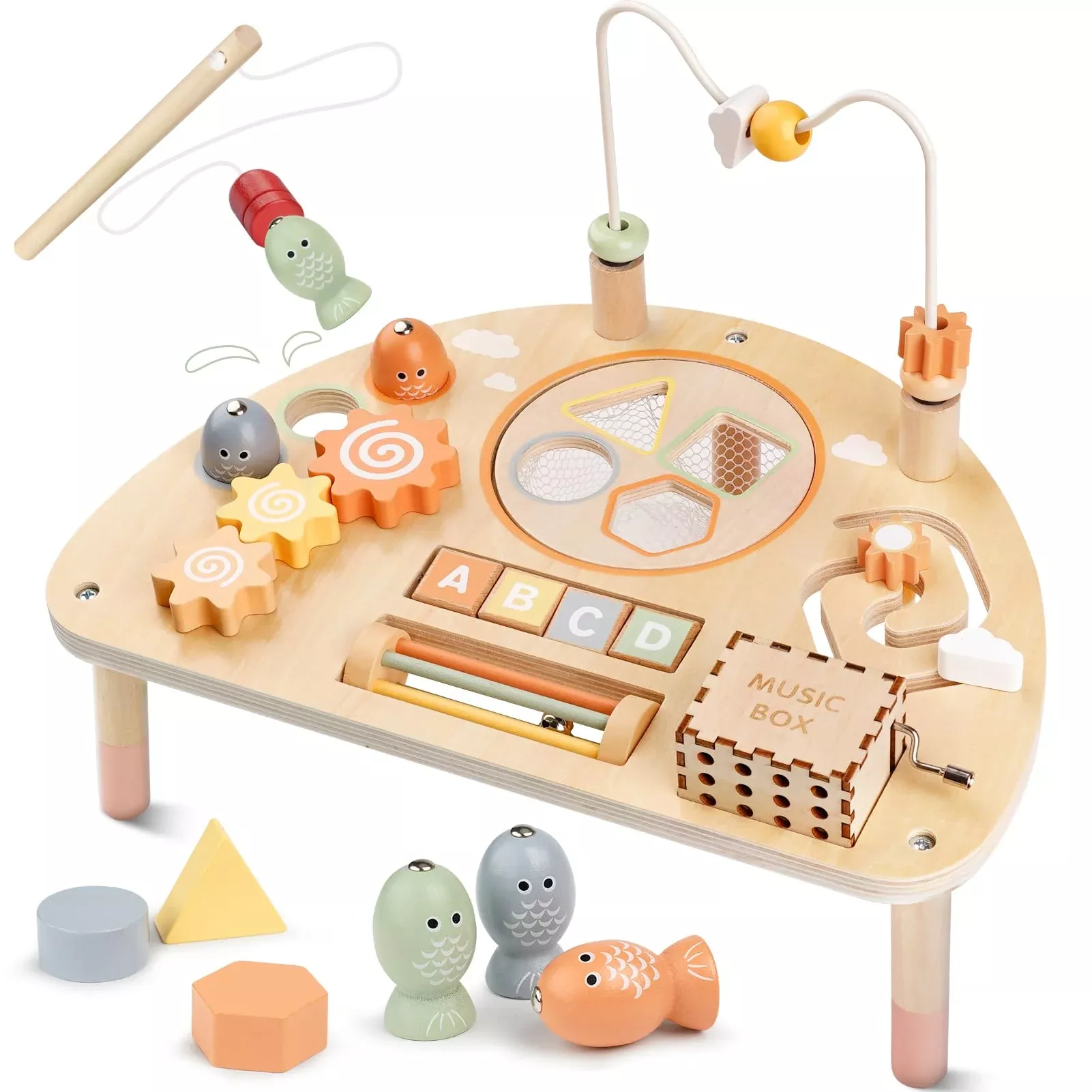 Vanplay Activity Table for Toddlers, 8-in-1 Learning Toy, Yellow