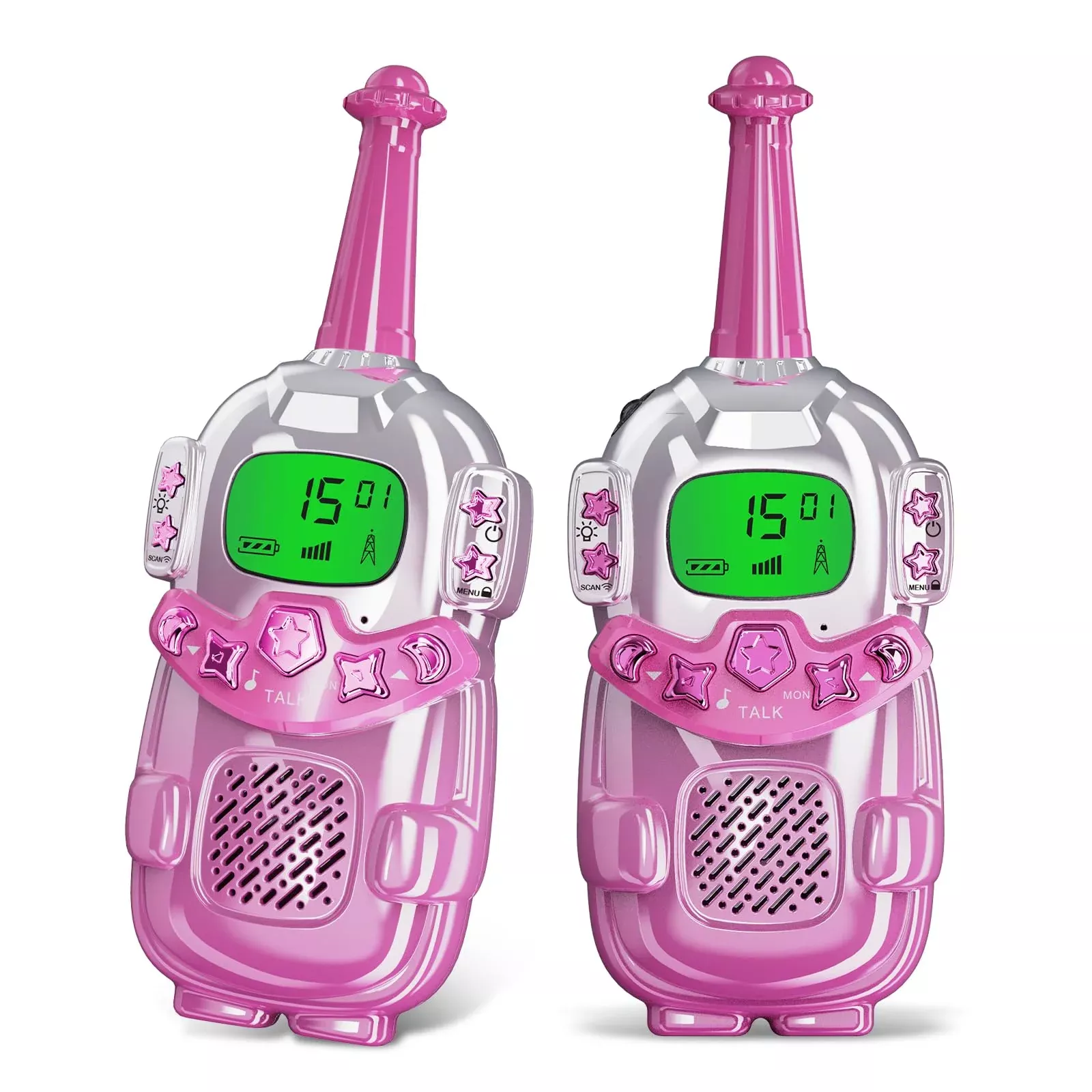 VARLEA Mini Robots Walkie Talkies 2 Pack 3KM Range Pink Toys