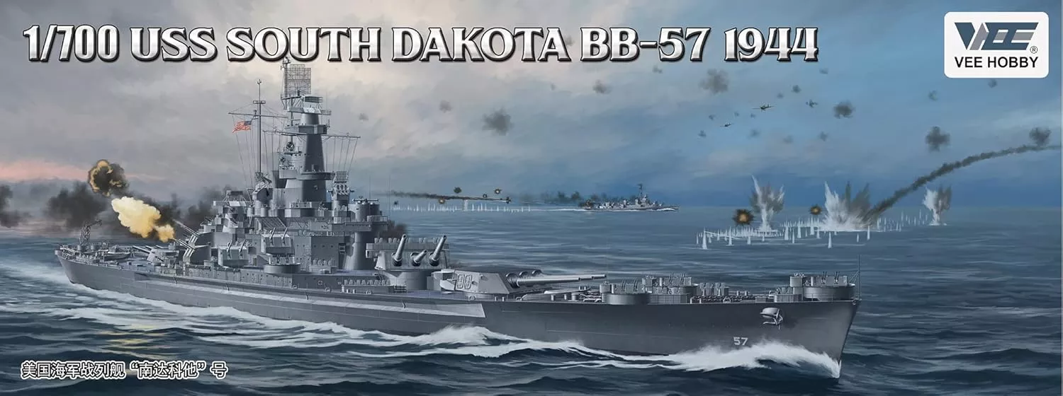 VEE Hobby Models V57005 1/700 USS South Dakota BB-57 1944 Plastic Model Kit